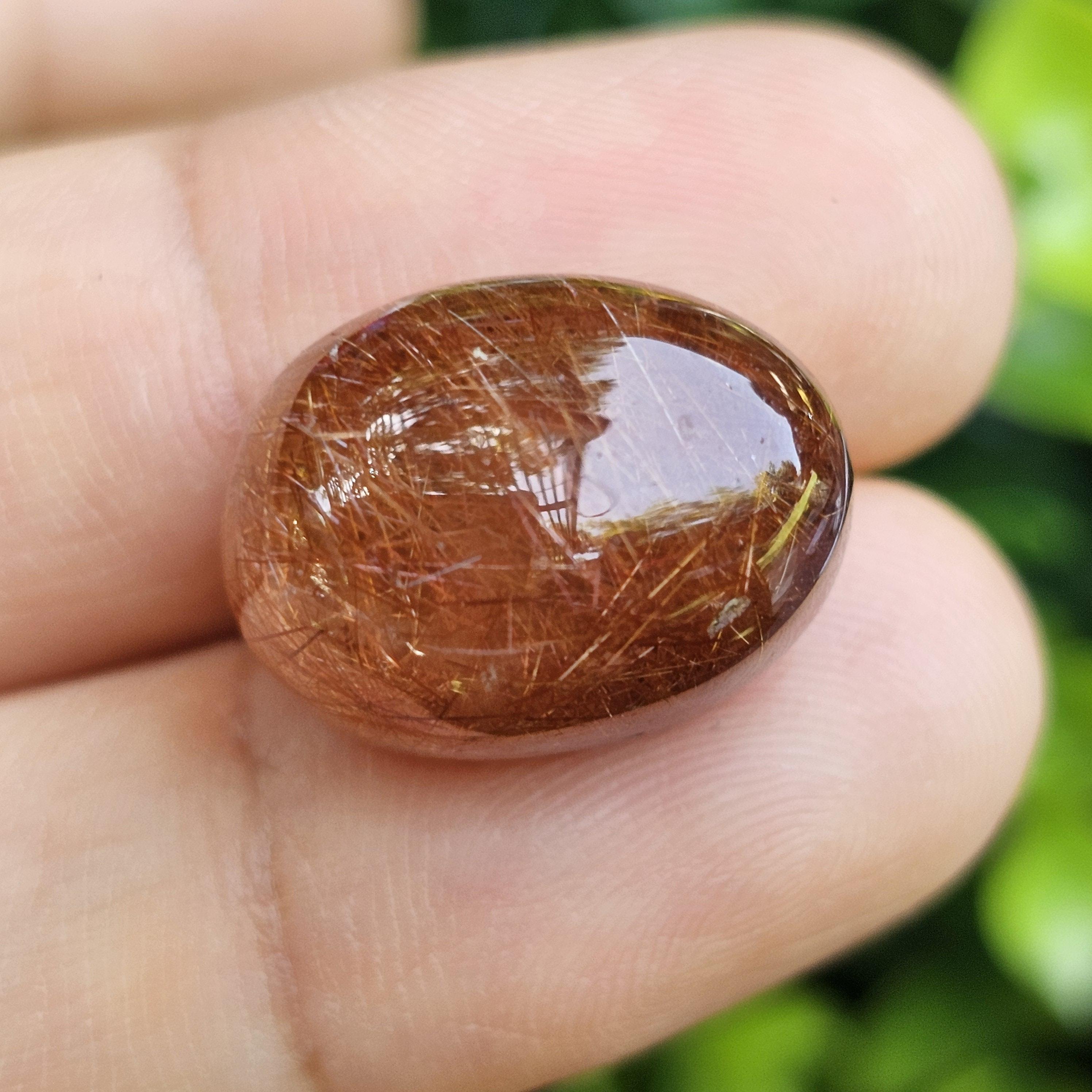 ไหมทอง ควอตซ์ Golden Rutilated Quartz 25.0 กะรัต Cts.พลอยแท้ อัญมณีมงคลประจําวันเกิด เครื่องประดับพลอย