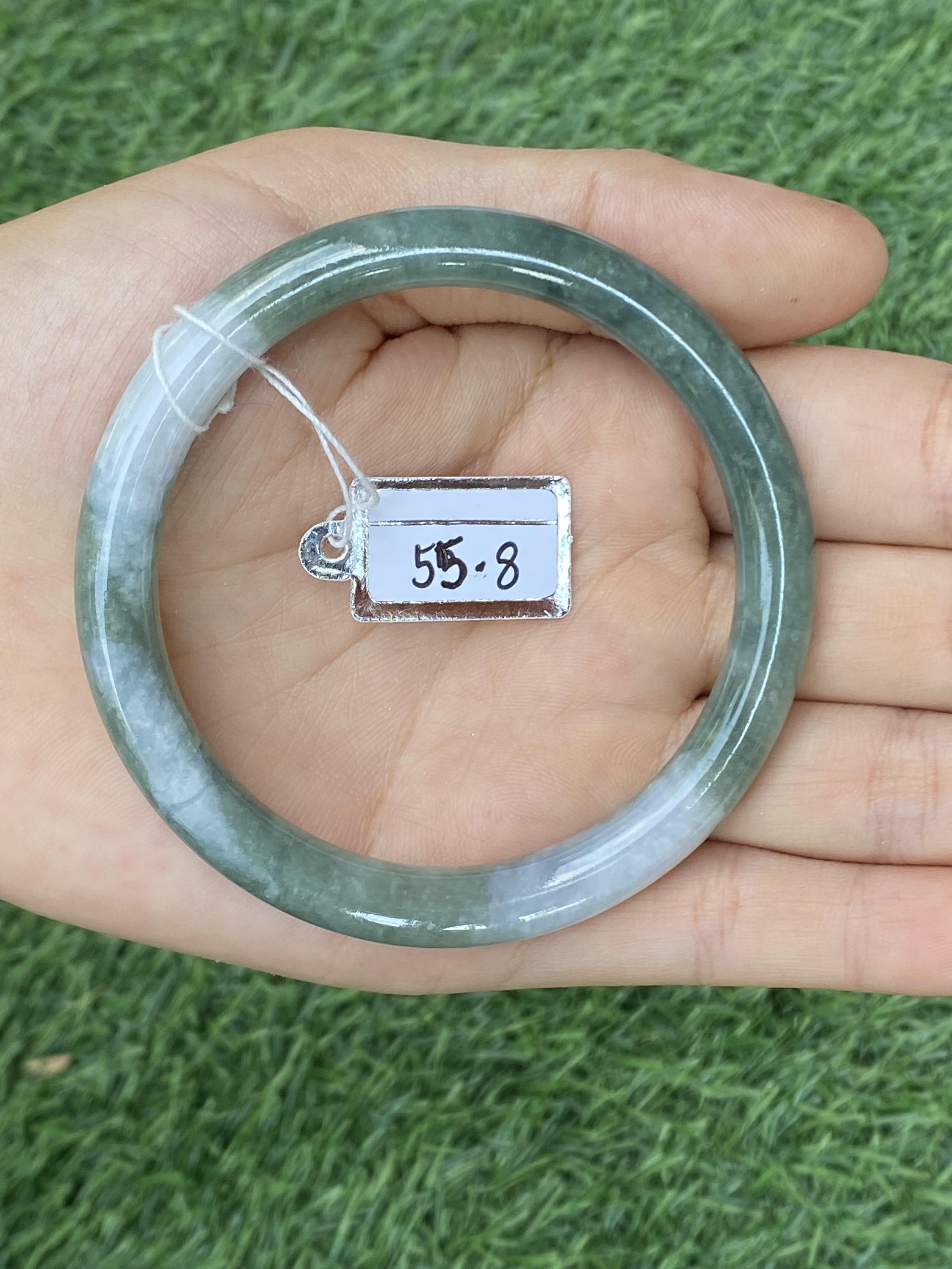 1105 หยก พม่า แท้ Jade กำไลหยก 55.8 มม. (Jadeite bracelet) พม่า (Myanmar)