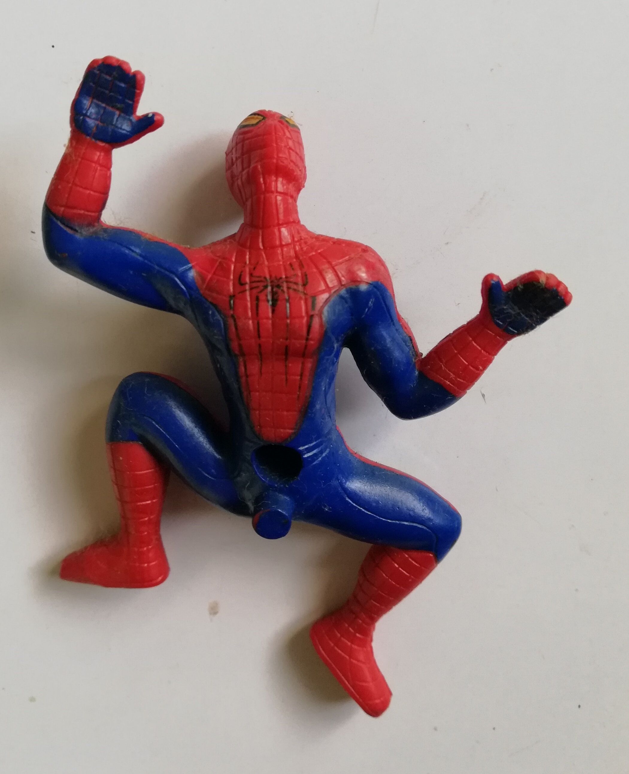 ของสะสมเก่า ตุ๊กตาสไปเดอร์แมนยางตัน ท่าคลาน เก่าเก็บตามสภาพ