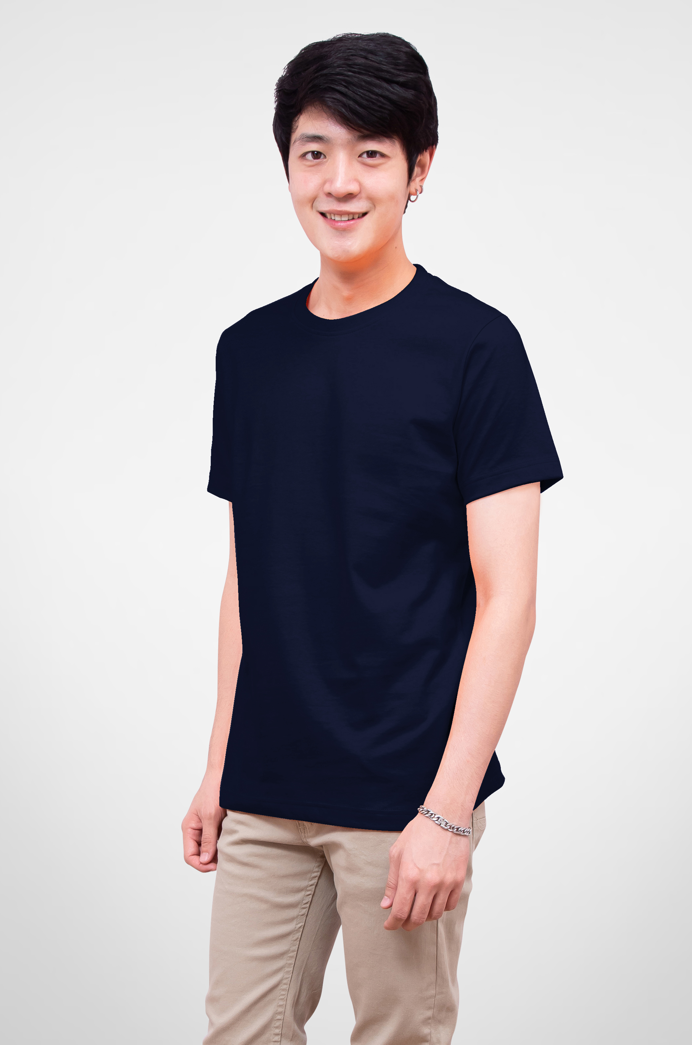 Noproblem Noproblem ยอดขาย No.1 รับประกัน ไม่ย้วย ไม่ยืด ผ้านุ่ม เสื้อยืด สีพื้น เสื้อยืดคอกลม สีกรมอ่อน