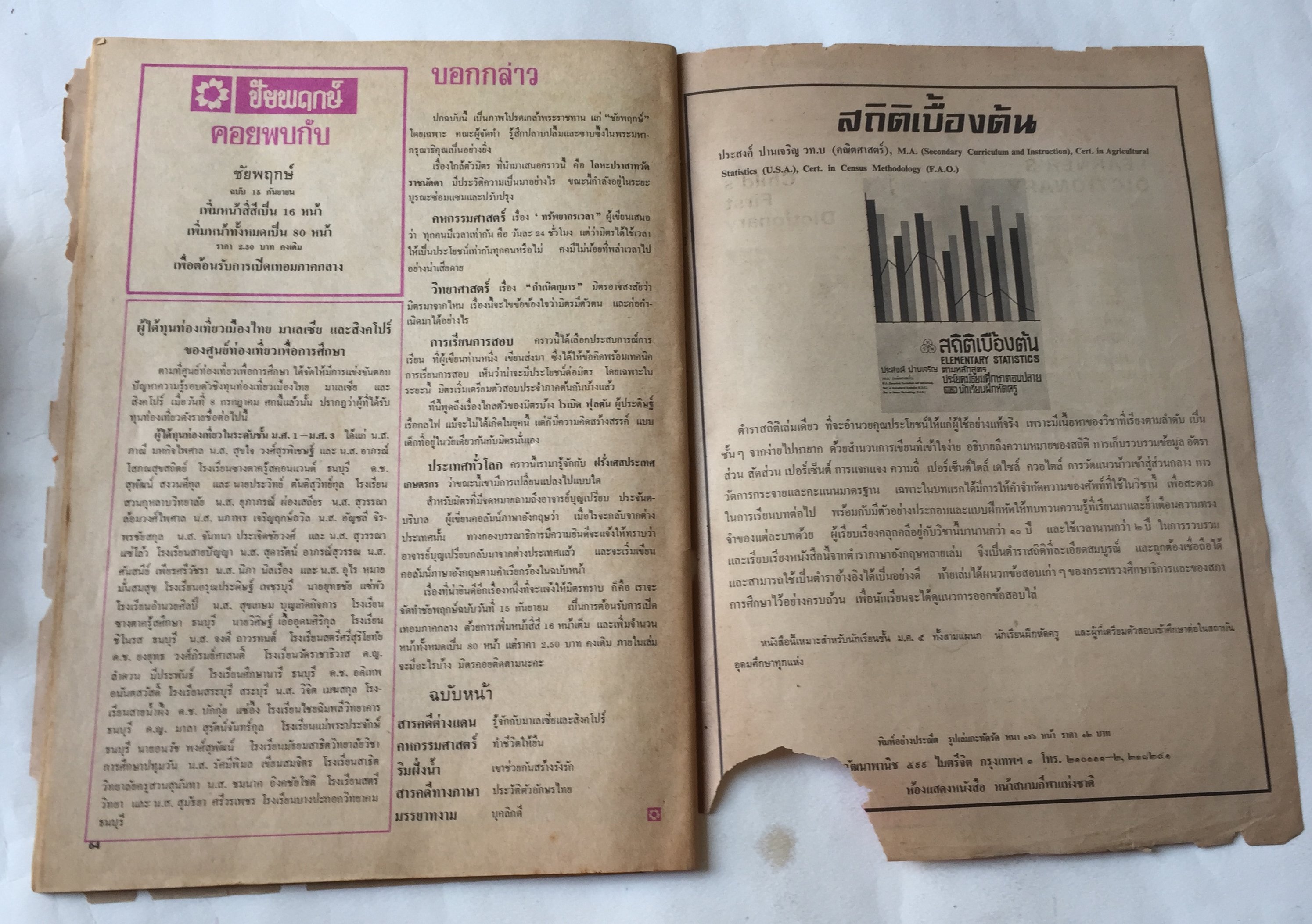 นิตยสารเก่ามีตำหนิตามภาพ, ชัยพฤกษ์ ปีที่ 18 ฉบับที่ 29 วันที่ 1 สิงหาคม 2514 ราคาปก 2 บาท 50 ปกรูปพระราชินี สิริกิติ์