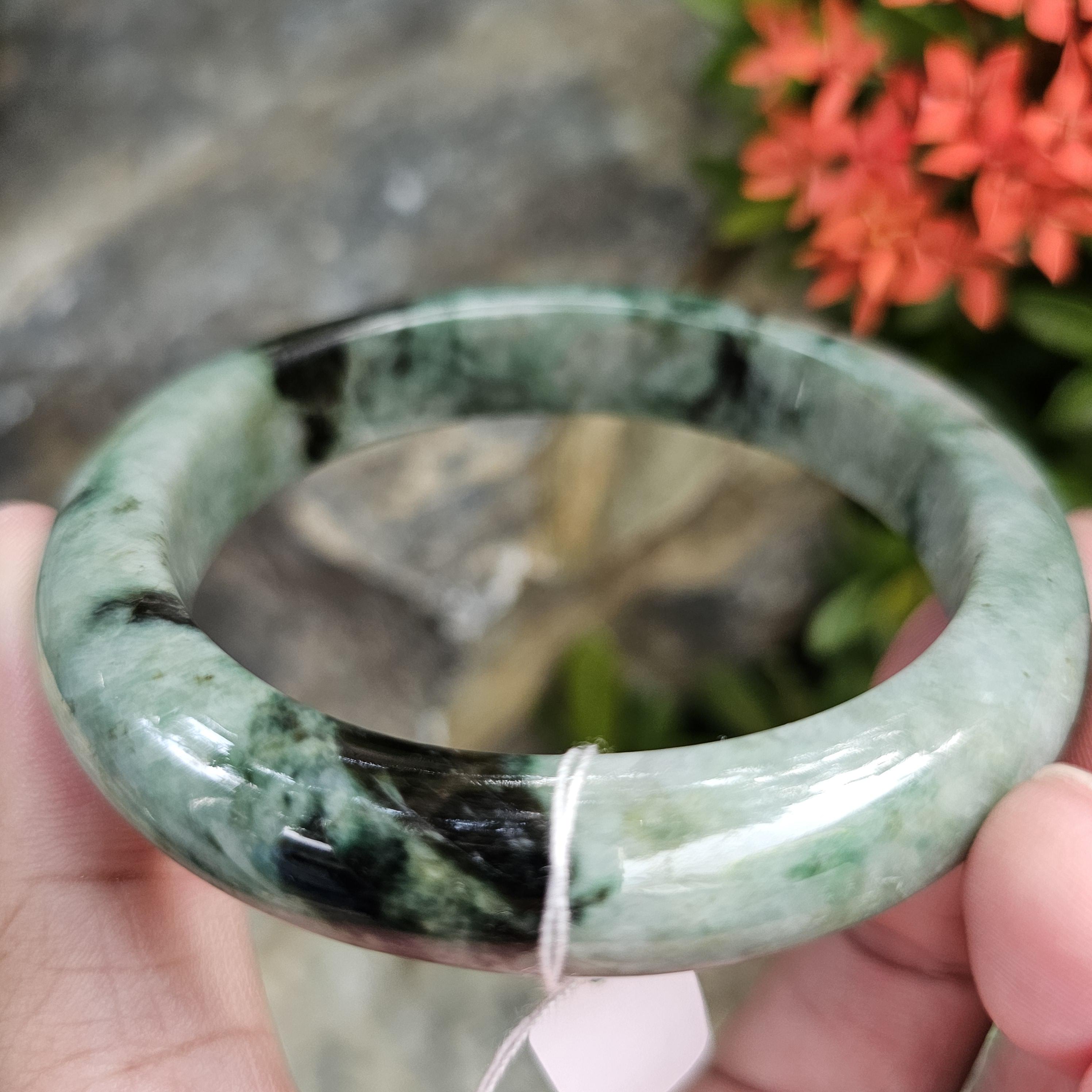 JB6804035 หยก พม่า แท้ Jade กำไลหยก 63.3 มม. (Jadeite bracelet) พม่า (Myanmar)