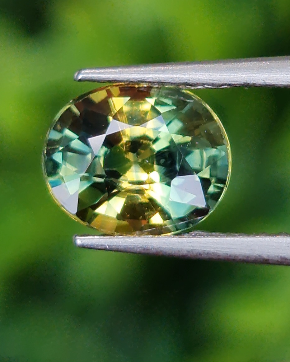 พลอย แซฟไฟร์ 2 สี Bi Color Sapphire 1.51 กะรัต (Cts.) พลอยแท้ อัญมณีมงคลประจําวันเกิด เครื่องประดับพลอย