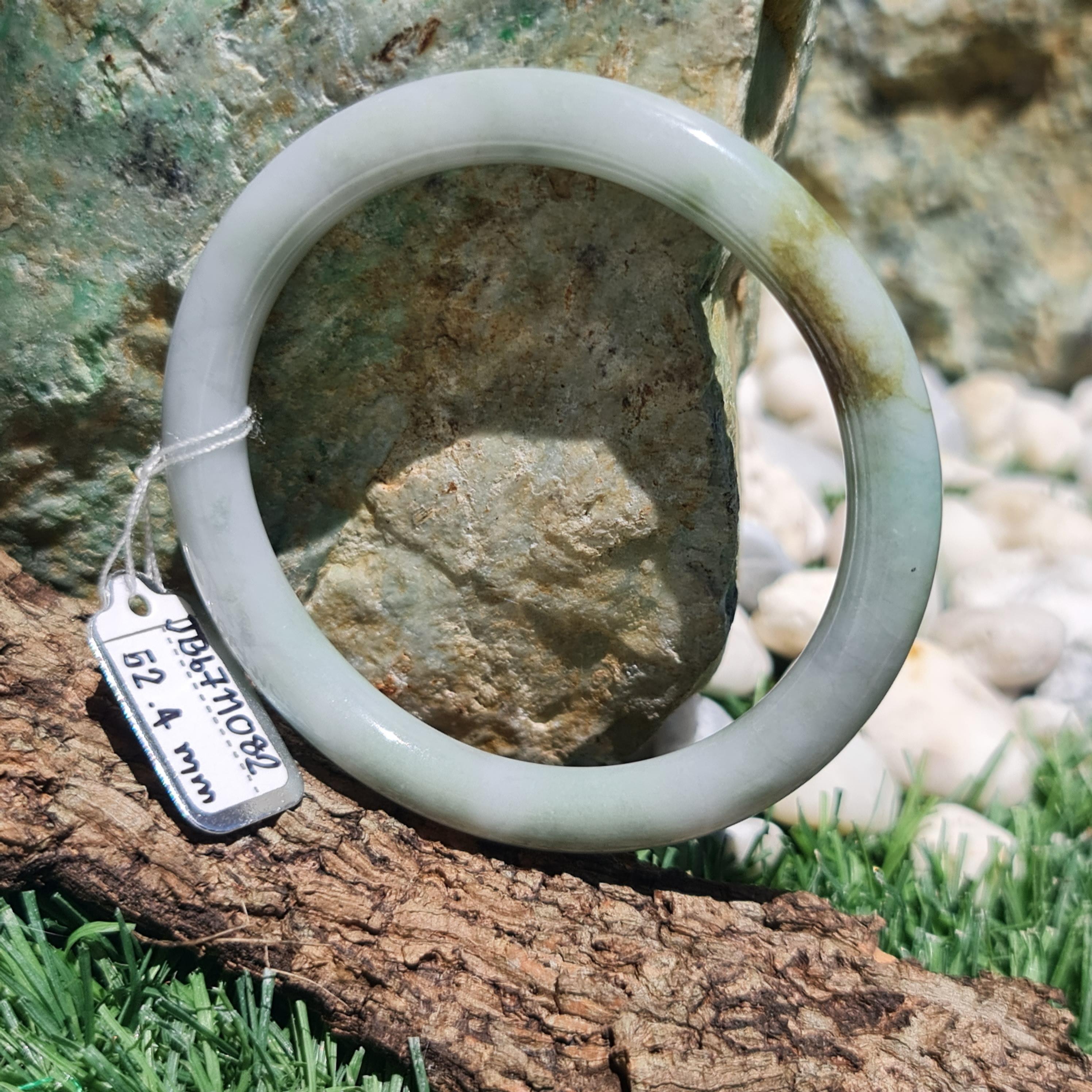 JB6711082 หยก พม่า แท้ Jade กำไลหยก 52.4 มม. (Jadeite bracelet) พม่า (Myanmar)