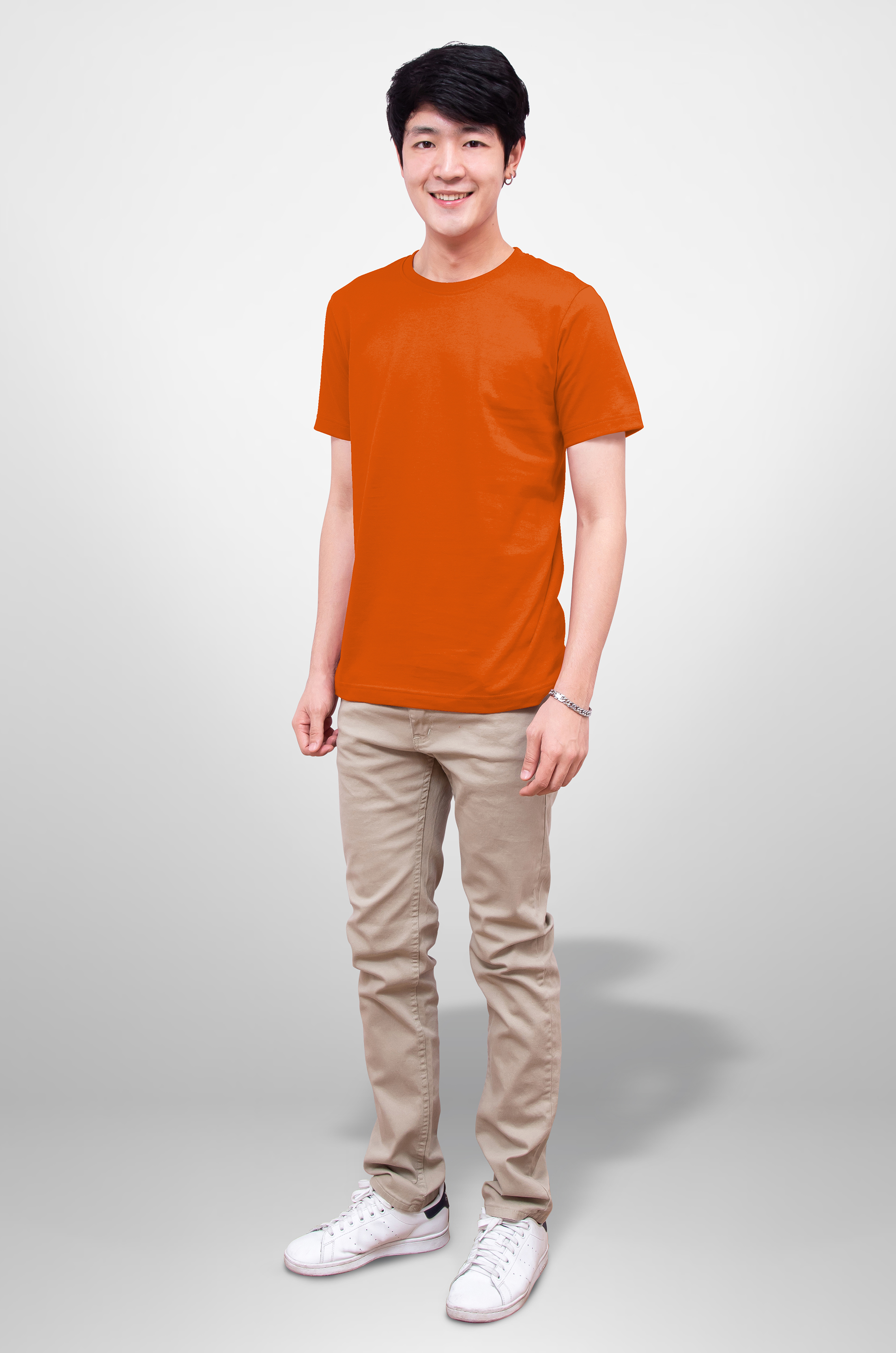 Noproblem Noproblem ยอดขาย No.1 รับประกัน ไม่ย้วย ไม่ยืด ผ้านุ่ม เสื้อยืด สีพื้น เสื้อยืดคอกลม สีอิฐ