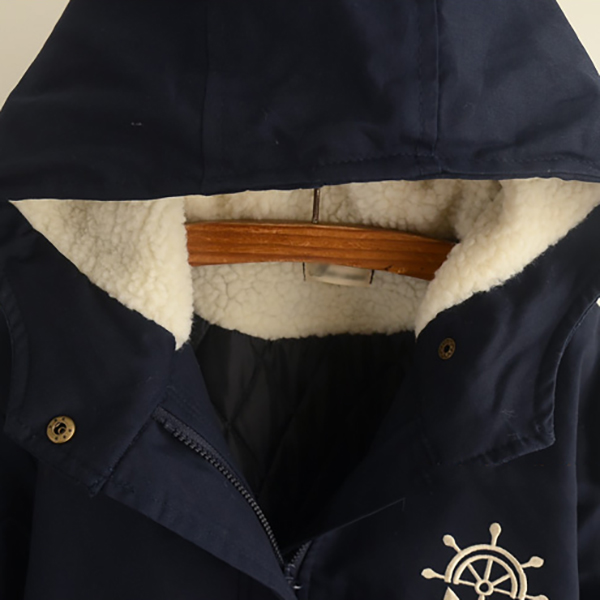 เสือโค้ทกันหนาวสไตล์วินเทจ ฮู้ดซับขนแกะ มีกระเป๋าคู่ (11793LM)