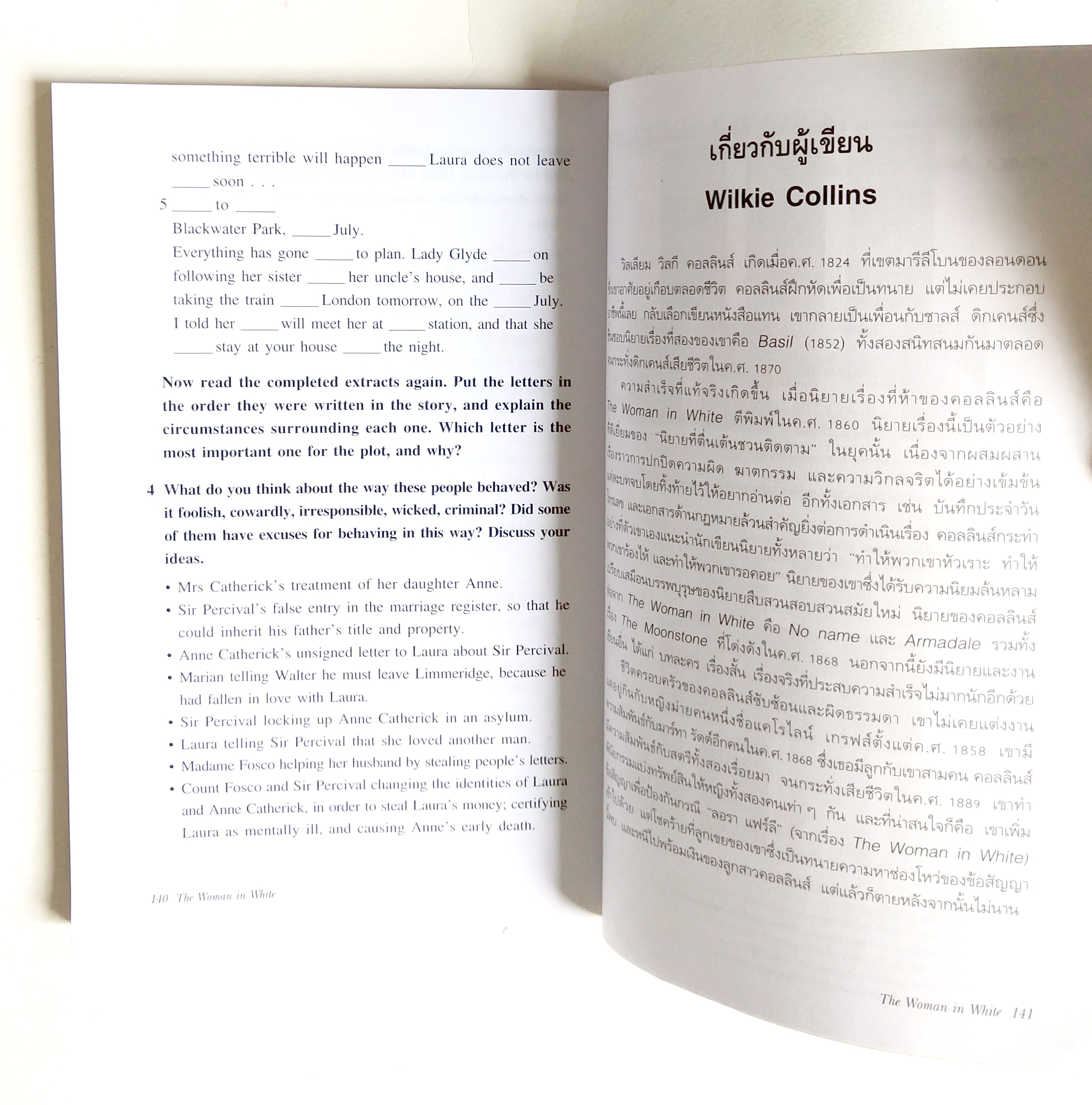 หนังสือเรียนเก่าอ่านนอกเวลา ,OXFORD BOOKWORMS LIBRARY ประเภท ระทึกขวัญและผจญภัย The Woman in White ปริศนาหญิงชุดขาว โดย Wilkie Collins เรียบเรียง โดย Richard G Lewis ภาพปก โดย วิรียนันท์ บุญหล้า ภาพประกอบโดย Kanako Damerum และ Yuzuru Takasaki