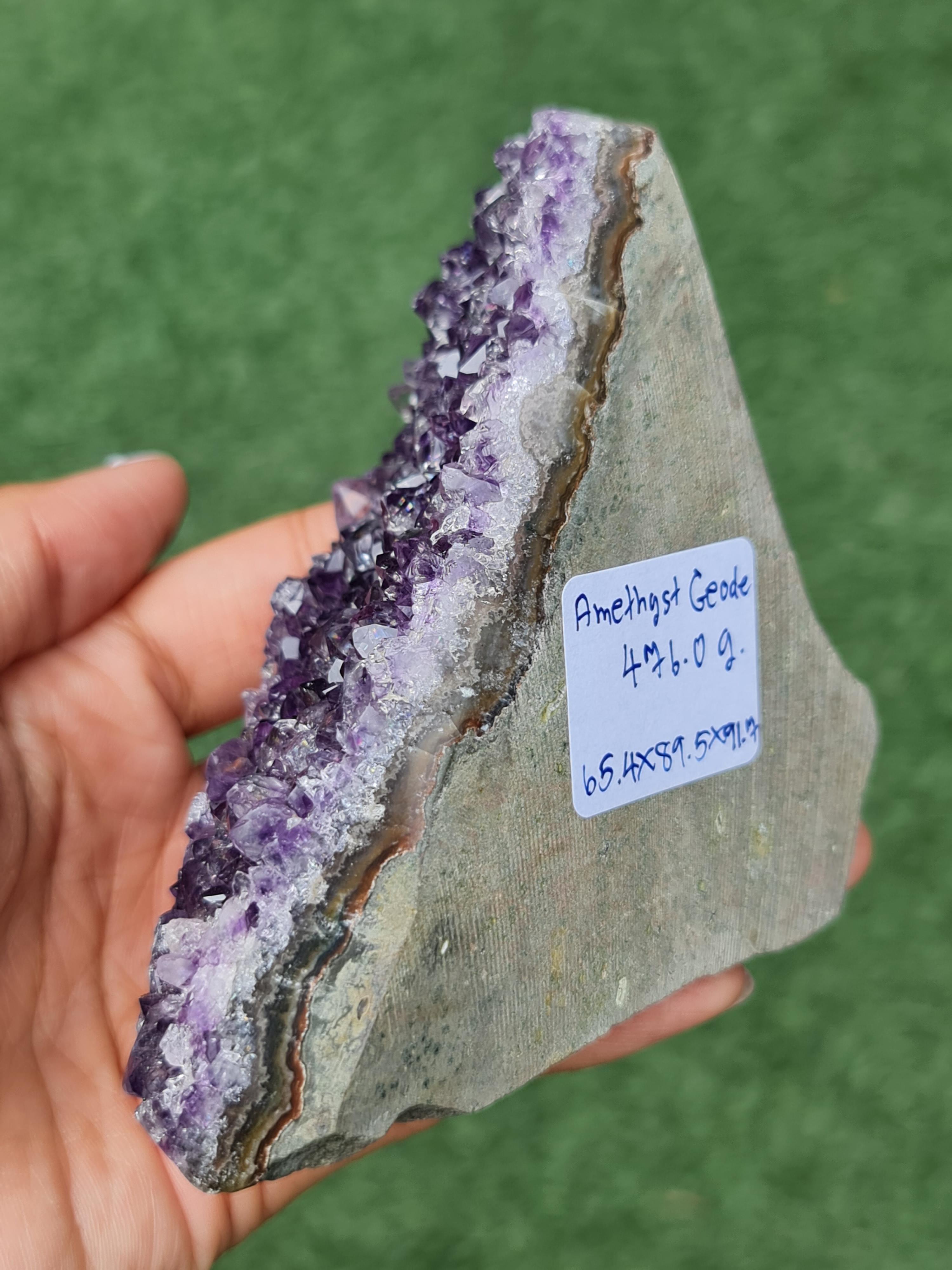 ก้อน ผลึก อเมทิส จีโอด Amethyst Geode 476 กรัม (grams.) พลอยแท้ อัญมณีมงคลประจําวันเกิด เครื่องประดับพลอย
