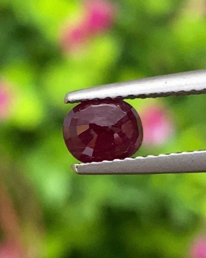 พลอย ทับทิม สยาม (Siam Ruby Sapphire) 1.02 กะรัต (Cts.) พร้อมใบเซอร์ พลอยแท้ อัญมณีมงคลประจําวันเกิด เครื่องประดับพลอย