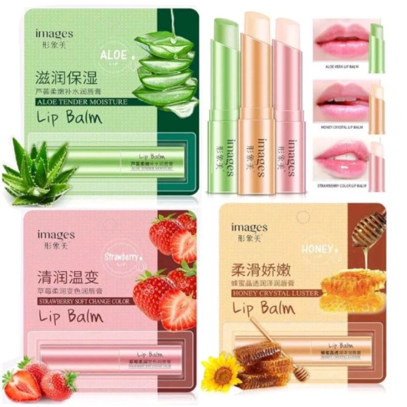 1 PV. แพ็คคู่ 2 ชิ้นคละได้ IMAGES LIP BALM ลิปบาล์ม บำรุงริมฝีปาก ชุ่มชื้น 2.7g.