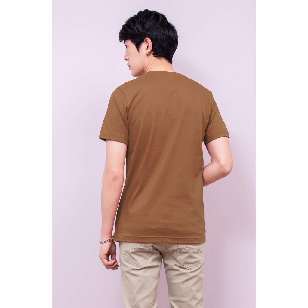 เสื้อยืด OV101 คอกลม ผ้าCotton100% 32 เนื้อนุ่ม ใส่สบาย สีเอสเปรสโซ