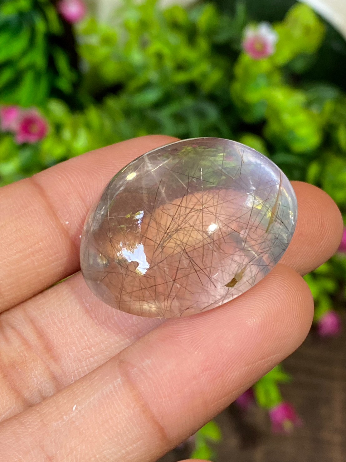 ไหมทอง ควอตซ์ Yellow Rutilated Quartz 86.82 กะรัต Cts. พลอยแท้ อัญมณีมงคลประจําวันเกิด เครื่องประดับพลอย