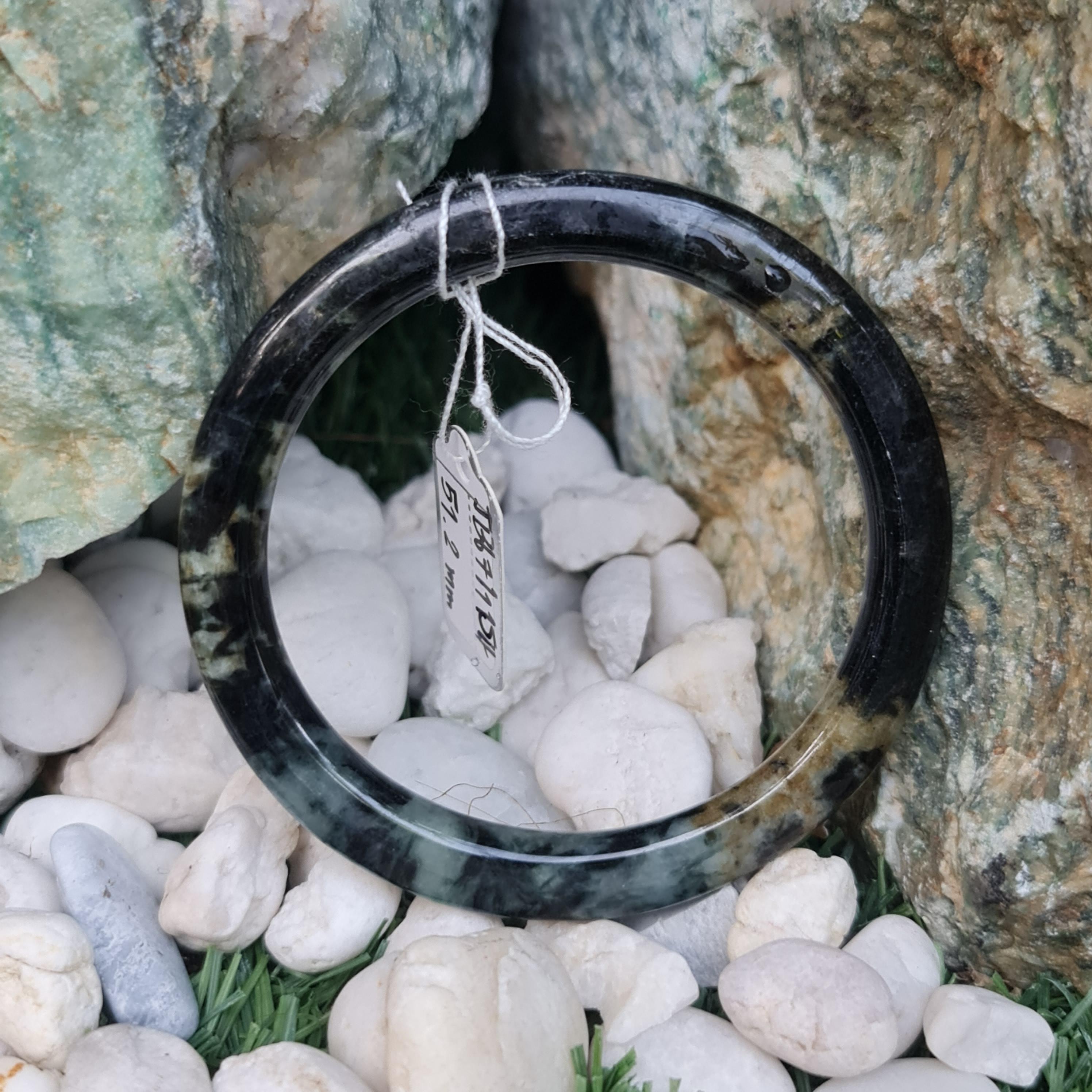 JB6711154 หยก พม่า แท้ Jade กำไลหยก 51.2 มม. (Jadeite bracelet) พม่า (Myanmar)