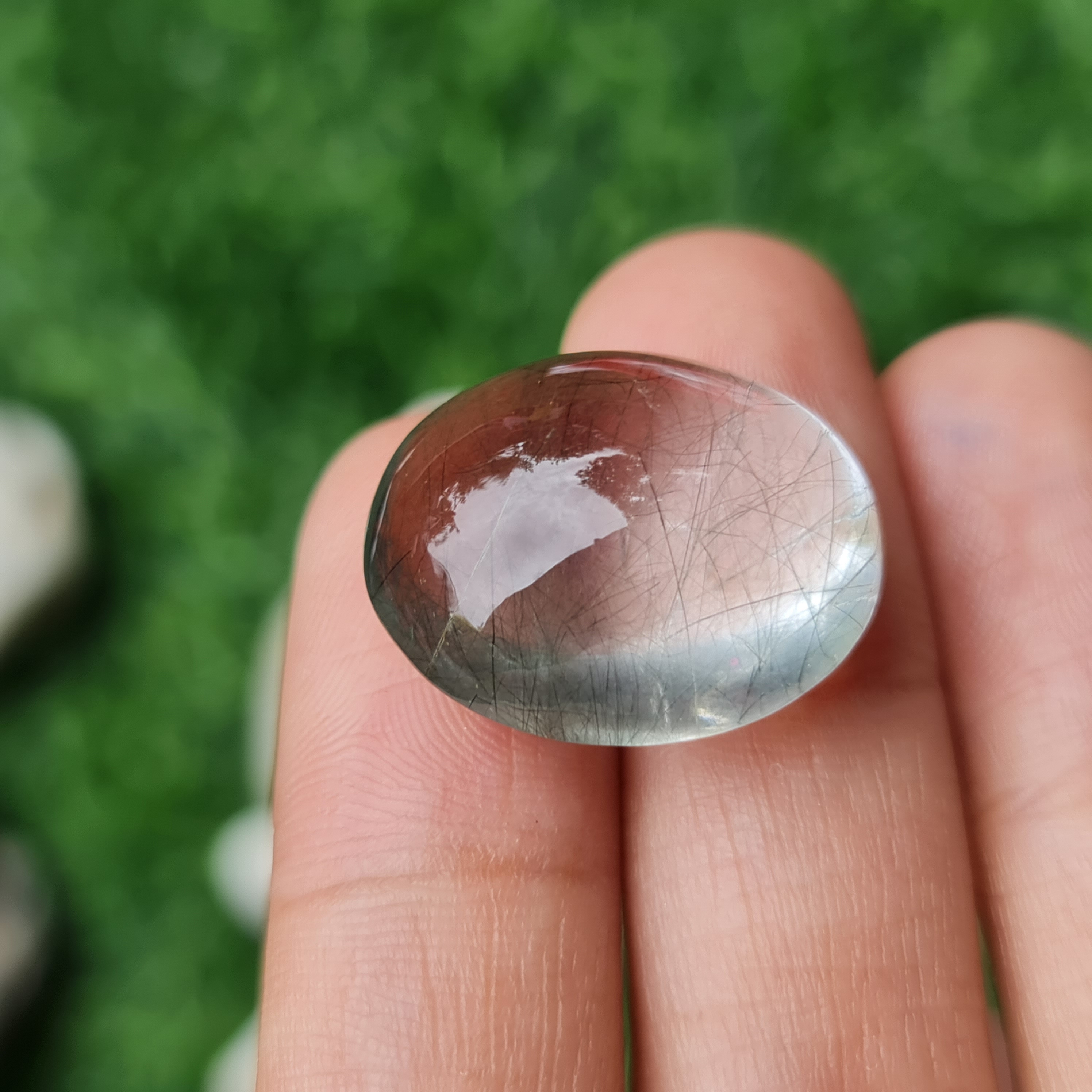 โป่งข่าม ควอตซ์ Rutilated Quartz 33.15 กะรัต Cts. พลอยแท้ อัญมณีมงคลประจําวันเกิด เครื่องประดับพลอย