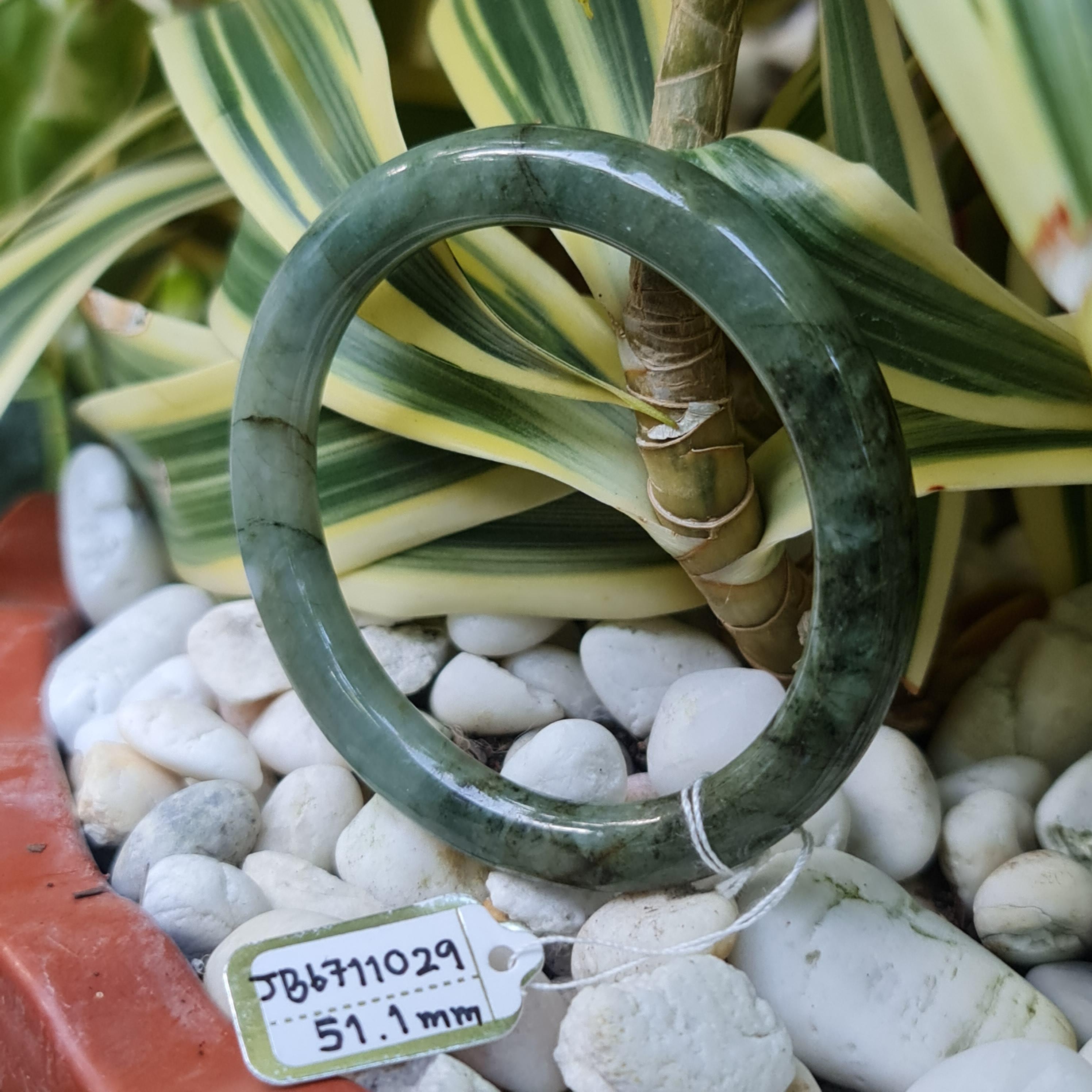 JB6711029 หยก พม่า แท้ Jade กำไลหยก 51.1 มม. (Jadeite bracelet) พม่า (Myanmar)