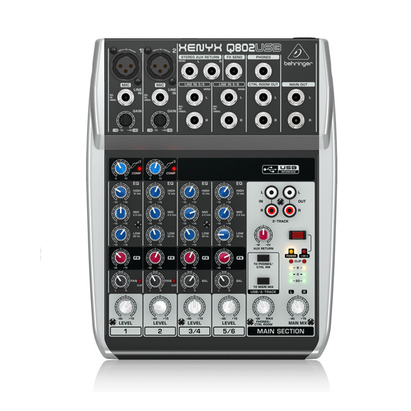 BEHRINGER XENYX Q802USB เครื่องผสมสัญญาณเสียงอนาล็อก Premium 8-Input 2-Bus