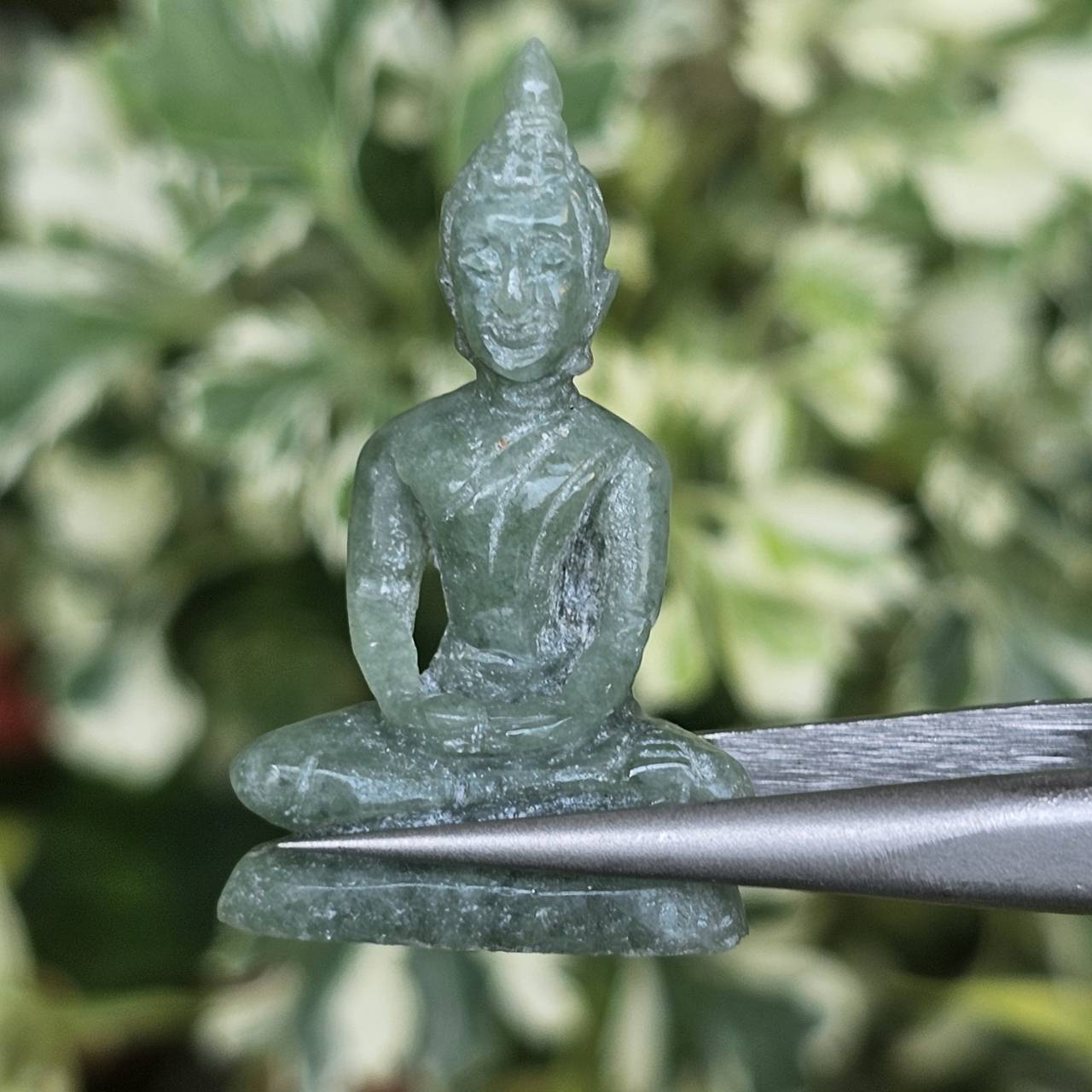 หยก แกะสลัก รูป พระ (Burmese jadeite) 18.74 กะรัต (cts.) หยก พม่า แท้