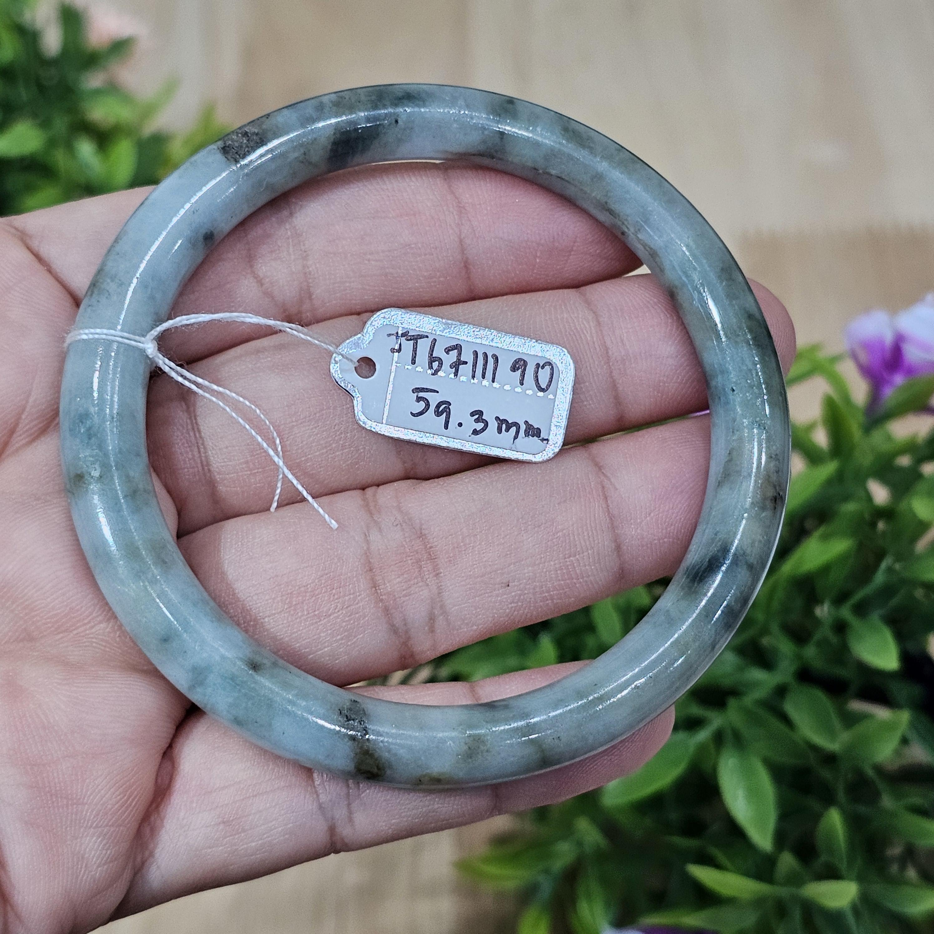 JB671190 หยก พม่า แท้ Jade กำไลหยก 59.3 มม. (Jadeite bracelet) พม่า (Myanmar)