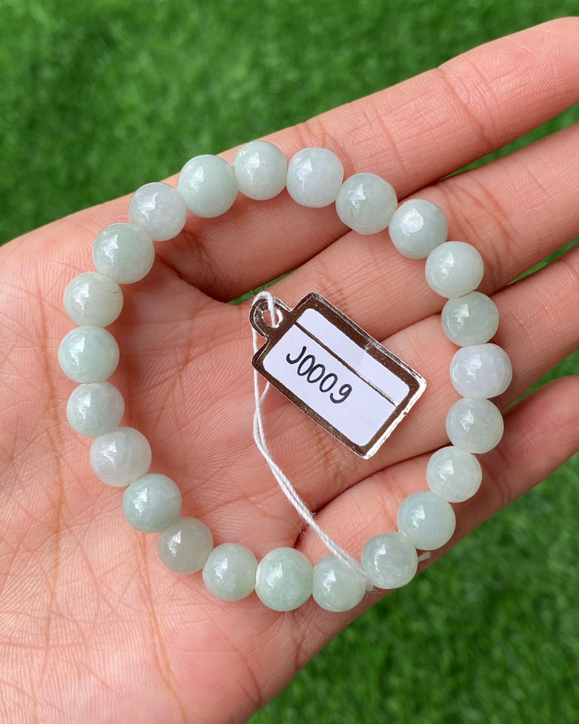 J0009 หยก พม่า แท้ Jade กำไล ประคำหยก (Jadeite Beads Bracelet) พม่า (Myanmar)