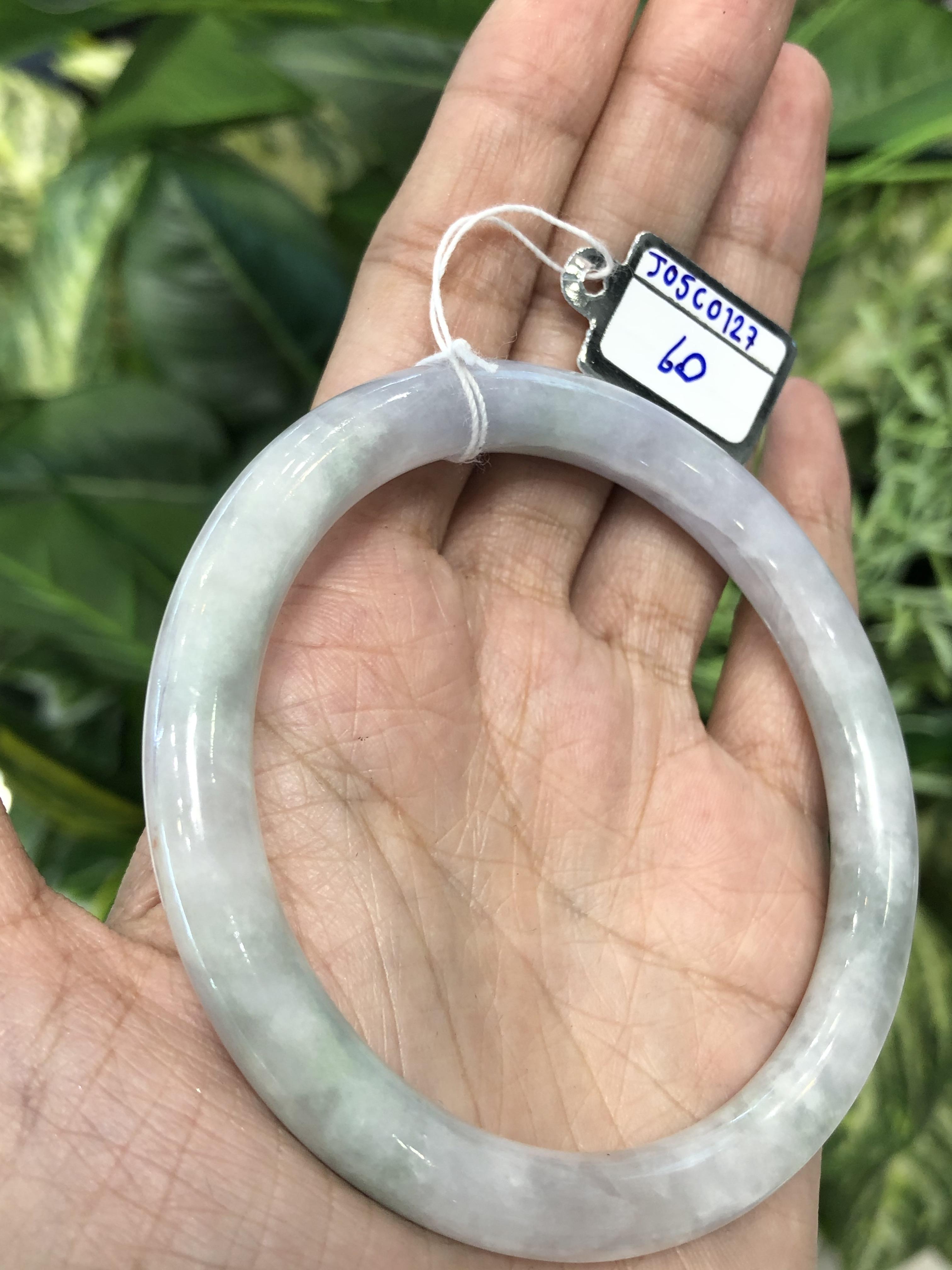 J05C0127 หยก พม่า แท้ Jade กำไลหยก 60 มม (Jade bracelet) พม่า (Myanmar)