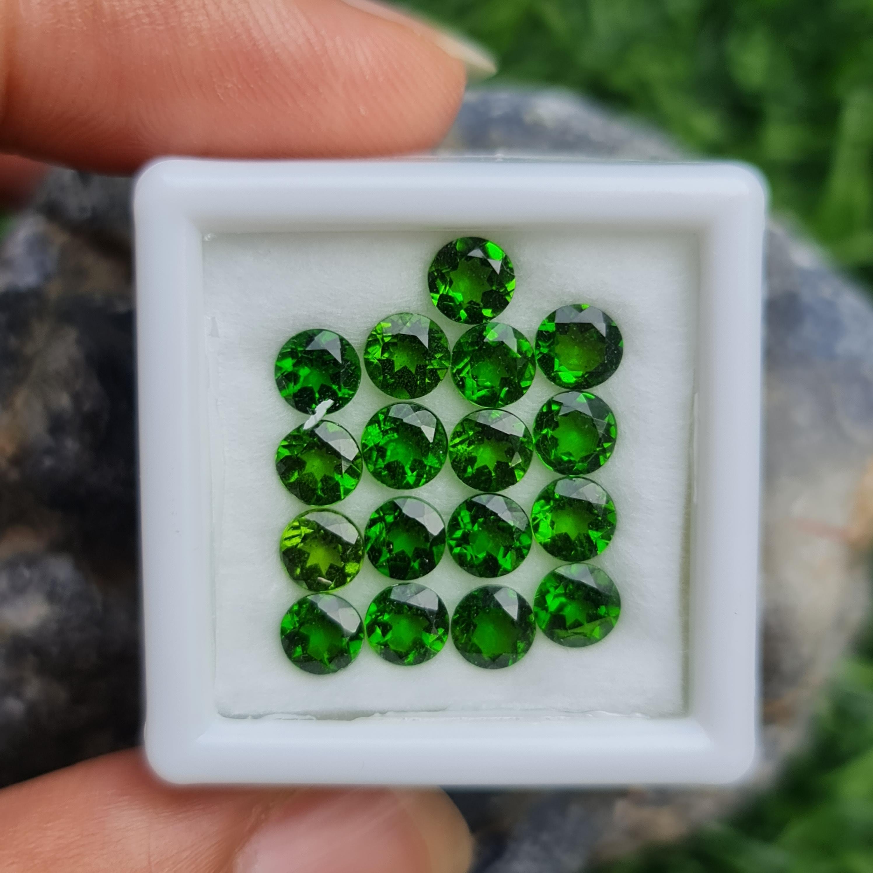 พลอย โครม ไดออพไซด์ Chrome Diopside 4.80 กะรัต (Cts.) 17 เม็ด พลอยแท้ อัญมณีมงคลประจําวันเกิด เครื่องประดับพลอย