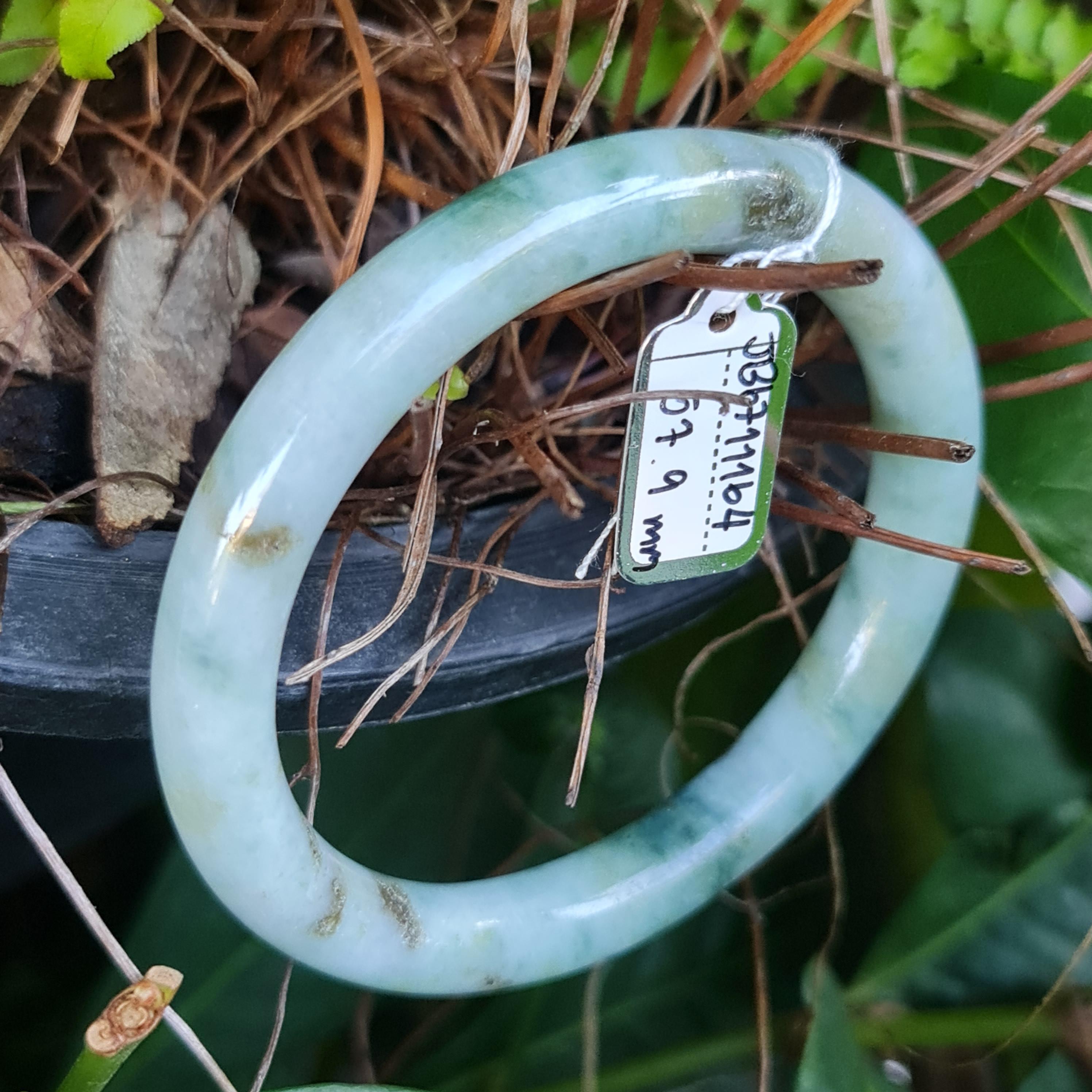 JB6711164 หยก พม่า แท้ Jade กำไลหยก 57.9 มม. (Jadeite bracelet) พม่า (Myanmar)