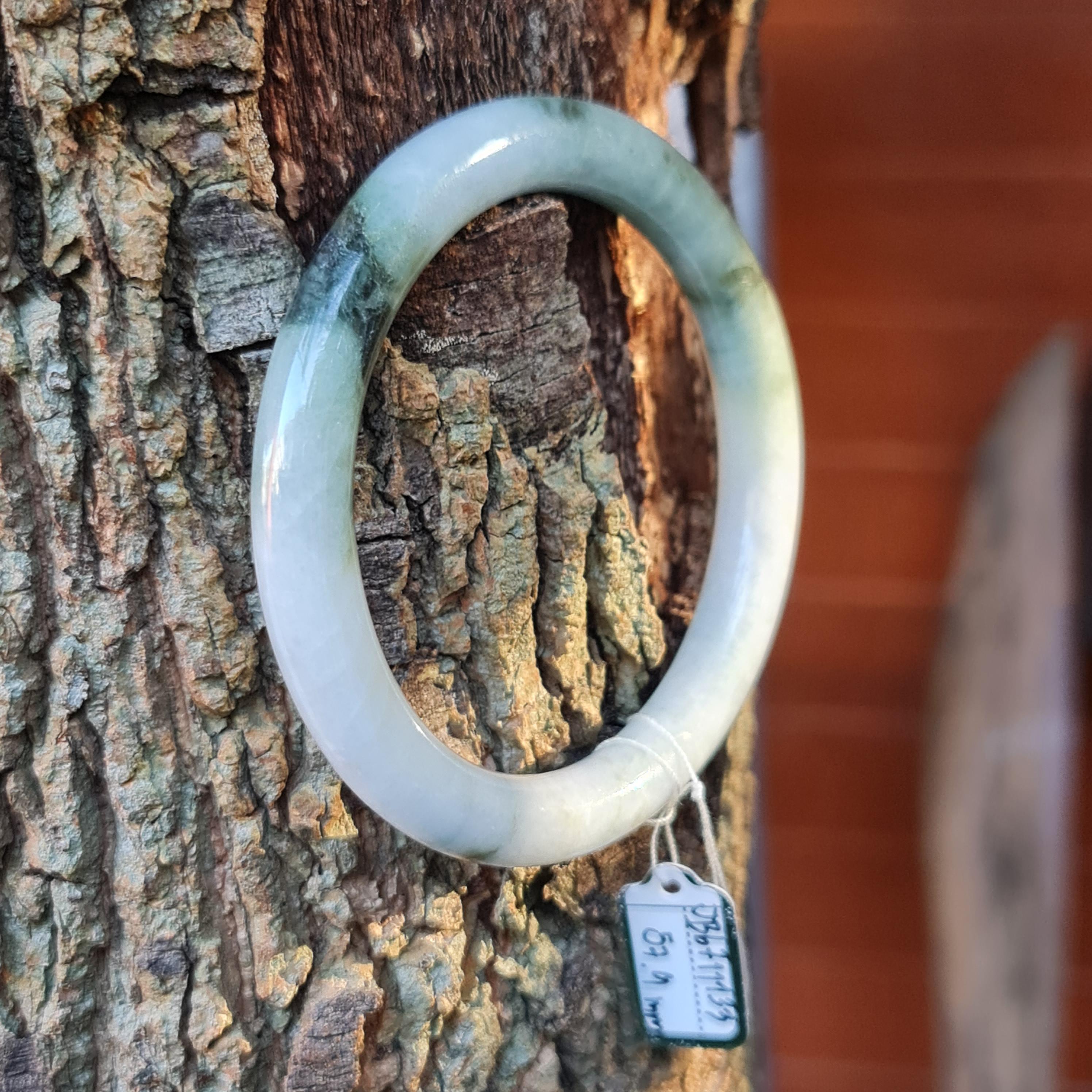 JB6711133 หยก พม่า แท้ Jade กำไลหยก 57.9 มม. (Jadeite bracelet) พม่า (Myanmar)