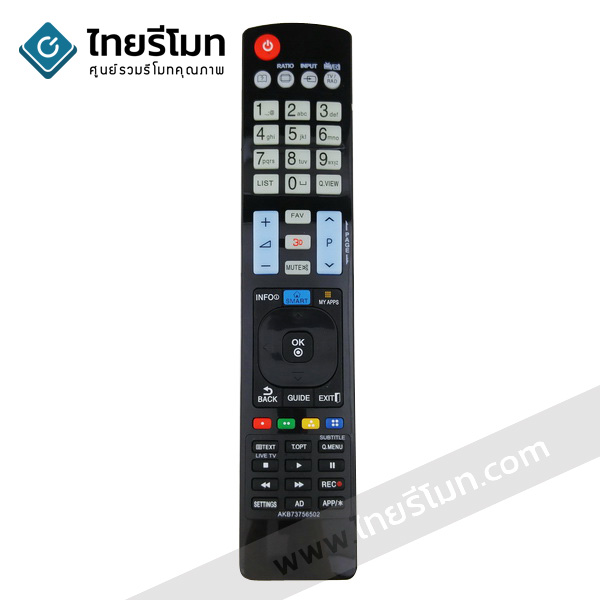 รีโมททีวี LED LG รุ่นAKB73756502 รองรับ3D (ปุ่มINFO / ปุ่มSMART / ปุ่มMY APPS)