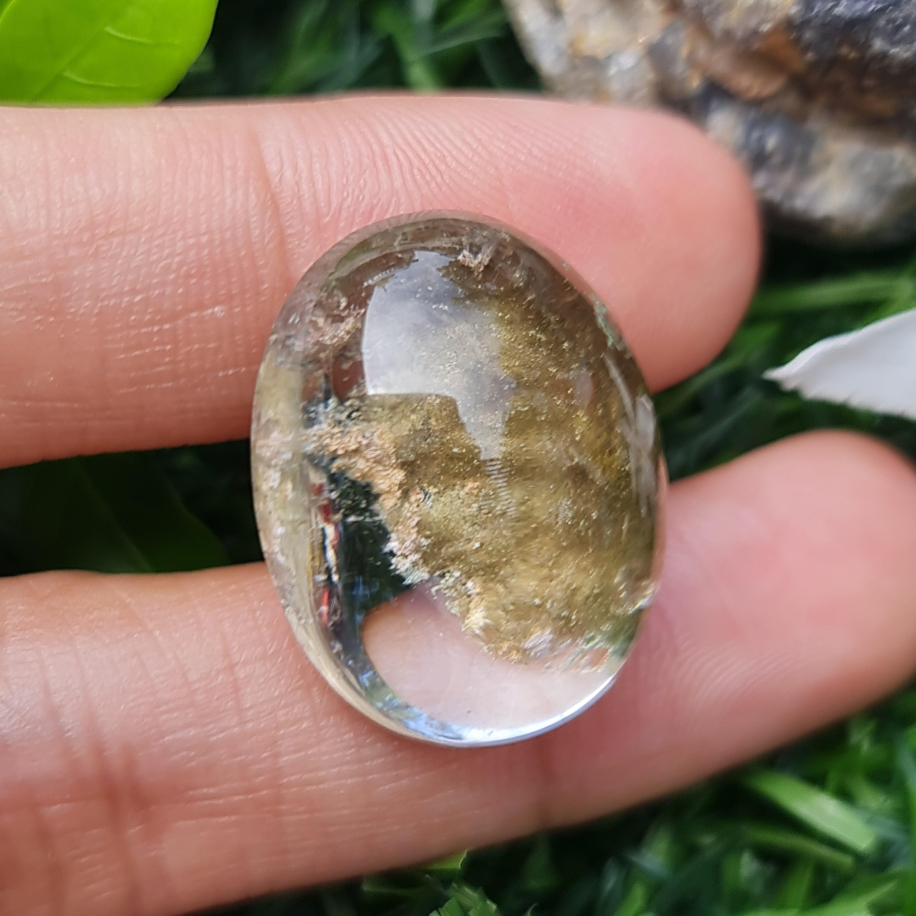 โป่งข่าม ควอตซ์ Rutilated Quartz 35.03 กะรัต Cts. พลอยแท้ อัญมณีมงคลประจําวันเกิด เครื่องประดับพลอย