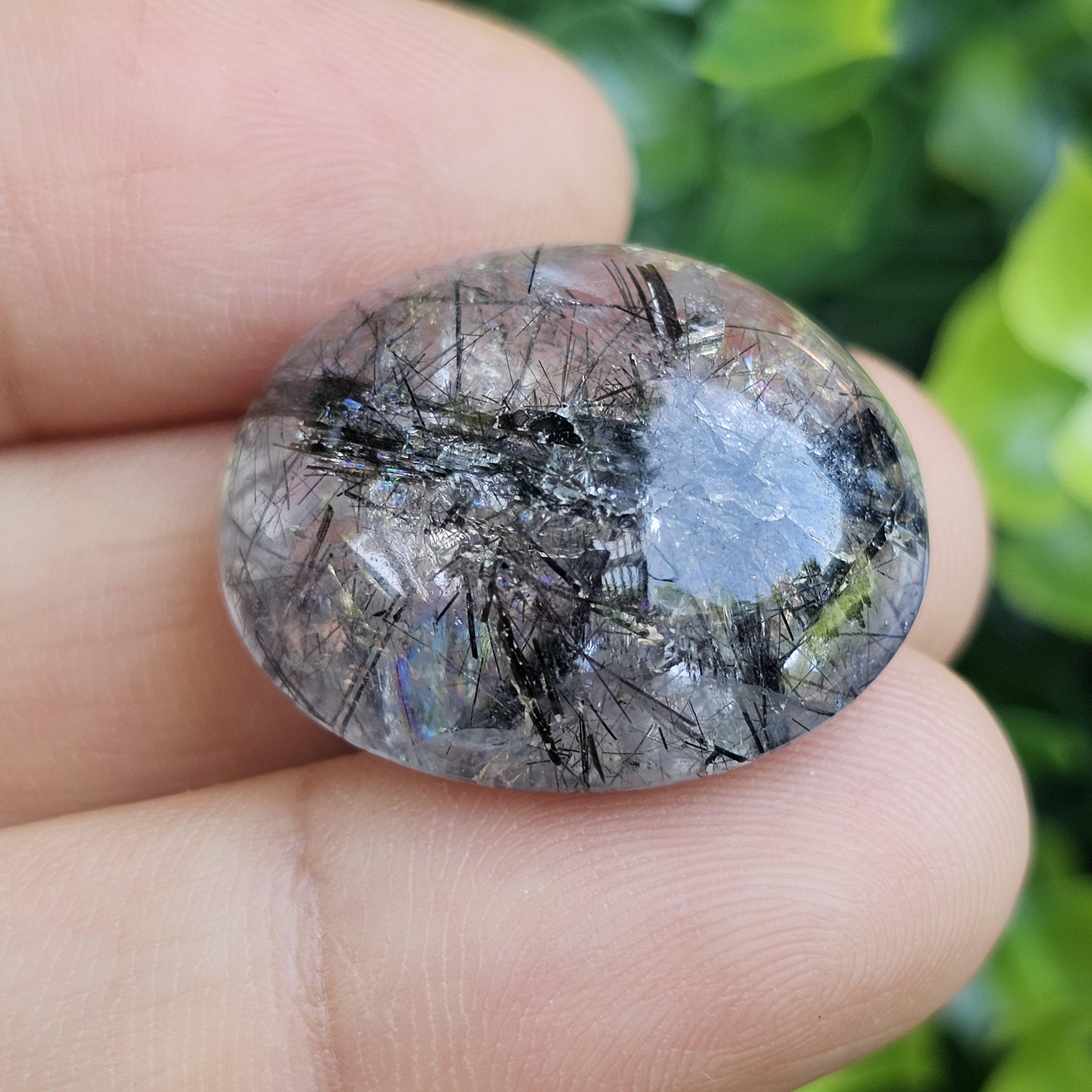 ไหมดำ ควอตซ์ แก้วขนเหล็ก Black Rutilated Quartz 42.51 กะรัต Cts. พลอยแท้ อัญมณีมงคลประจําวันเกิด เครื่องประดับพลอย