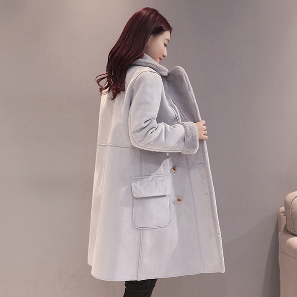 เดรสโค้ทหนังแกะกันหนาวติดลบ บุขนเฟอร์เต็มตัว (12218X)