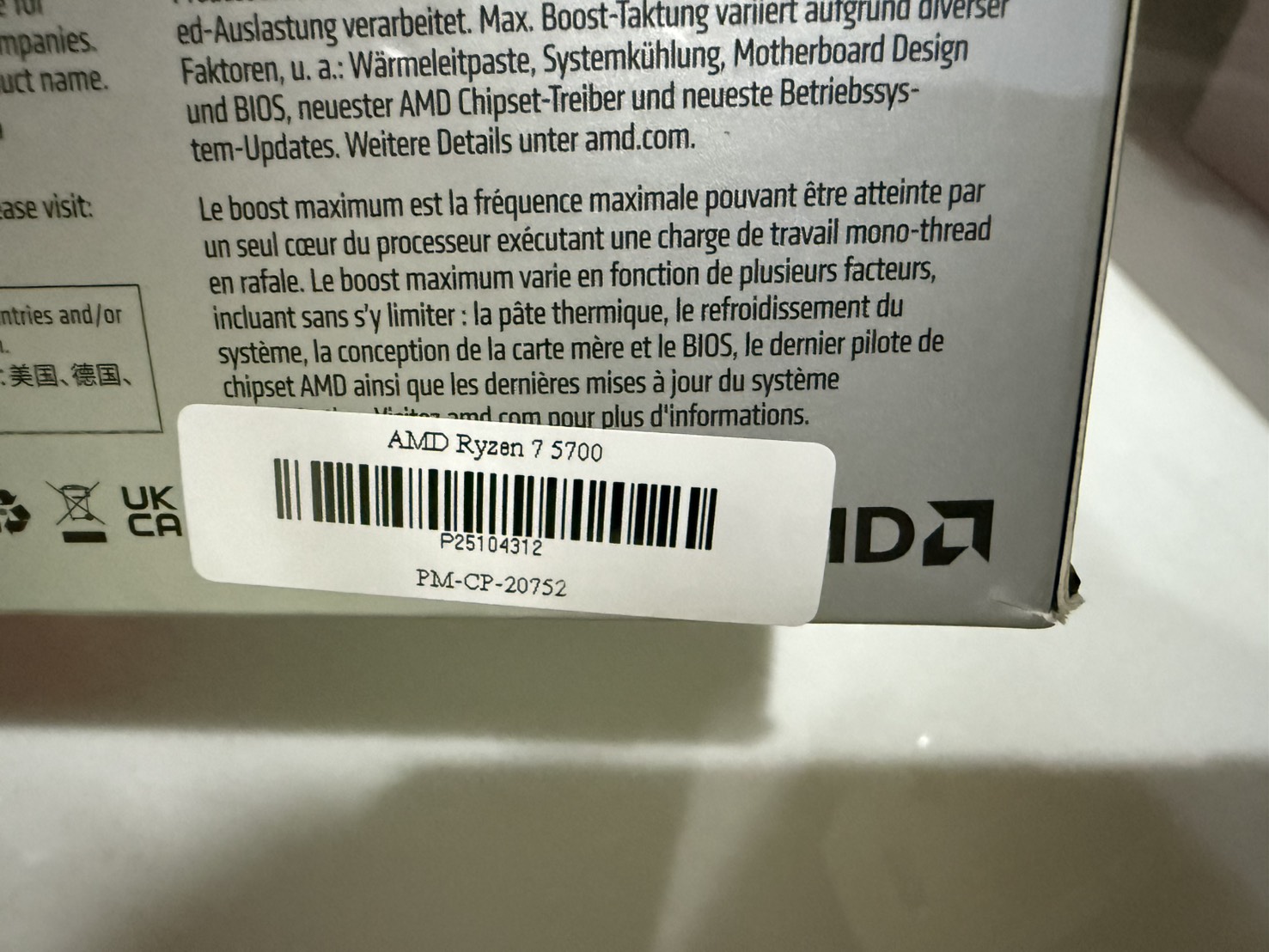 CPU AMD Ryzen 7 5700 4.6GHz 8C/16T AM4 CPU: AMD Ryzen 7 5700 # of CPU: 8 Core / 16 Threads Freq: 3.70 GHz up to 4.60 GHz | L3 Cache: 16MB
