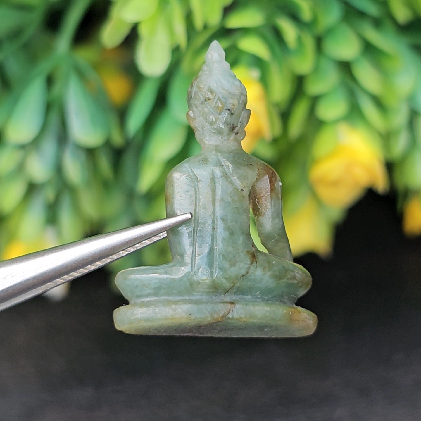 หยก แกะสลัก รูป พระ (Burmese jadeite) 17.77 กะรัต (cts.) หยก พม่า แท้