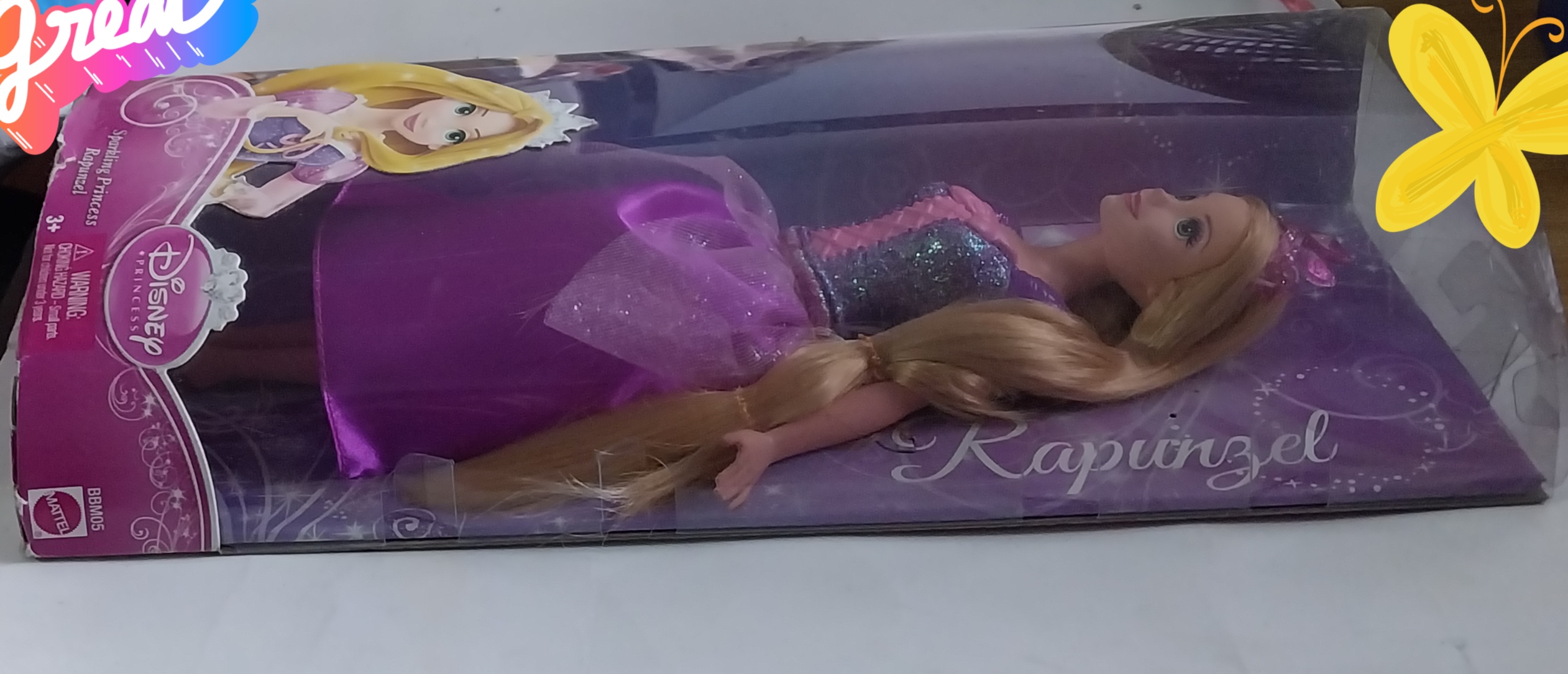 มือ1 ของสะสมงานเก่ากล่องมีตำหนิ โปรดดูทุกภาพ #เจ้าหญิงราพันเซล #ราปุนเซล #RapunzelMattel **กล่องมีตำหนิ.