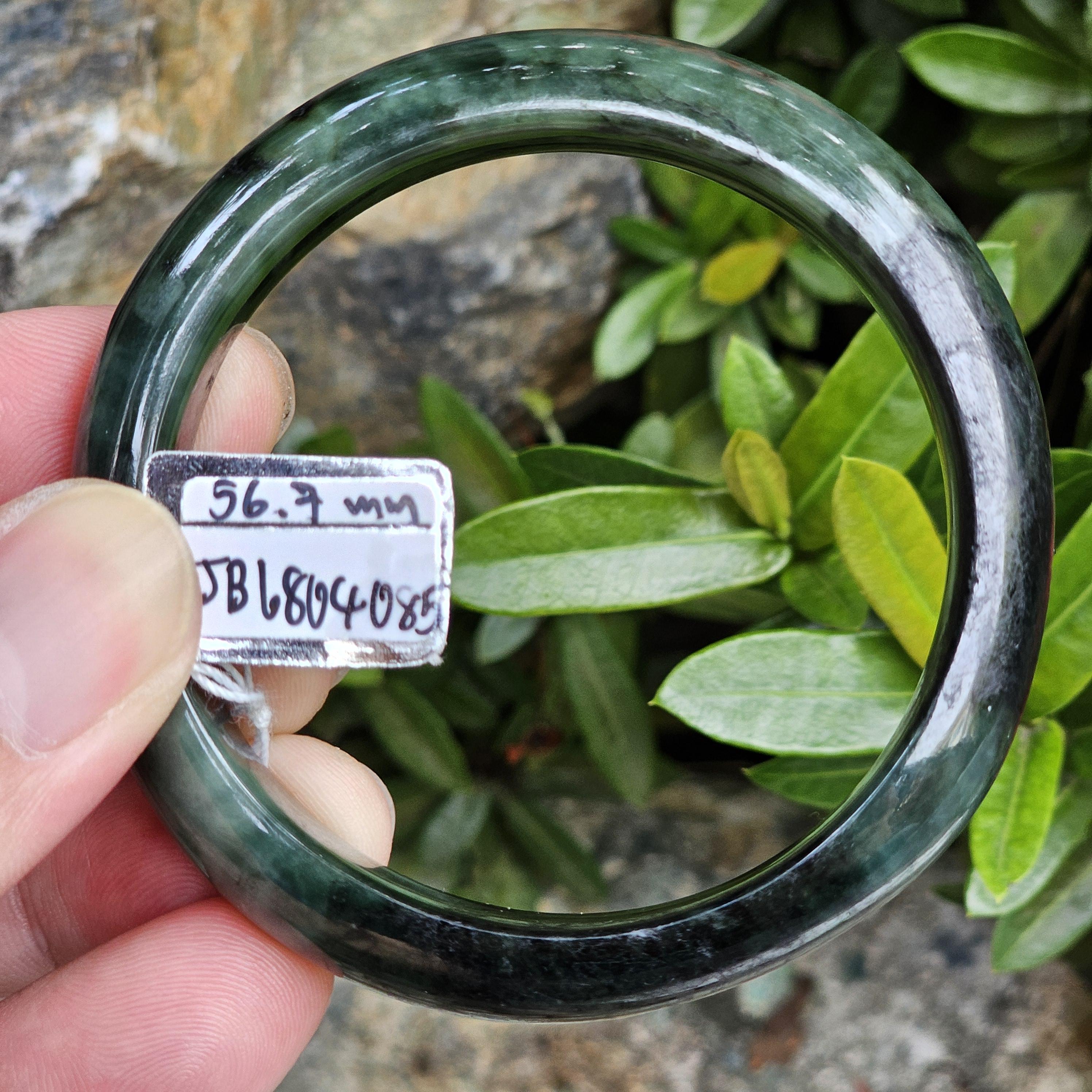 JB6804085 หยก พม่า แท้ Jade กำไลหยก 56.7 มม. (Jadeite bracelet) พม่า (Myanmar)