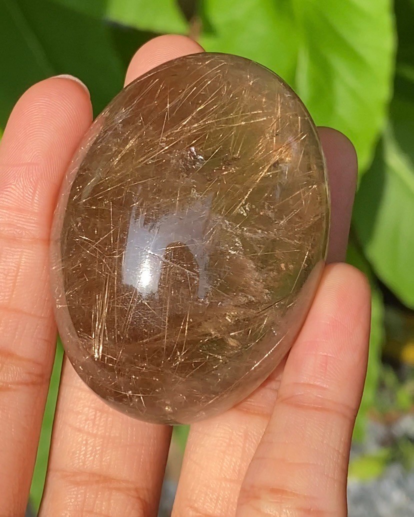 ไหมทอง ควอตซ์ Golden Rutilated Quartz 405 กะรัต (Carats) พลอยแท้ อัญมณีมงคลประจําวันเกิด เครื่องประดับพลอย