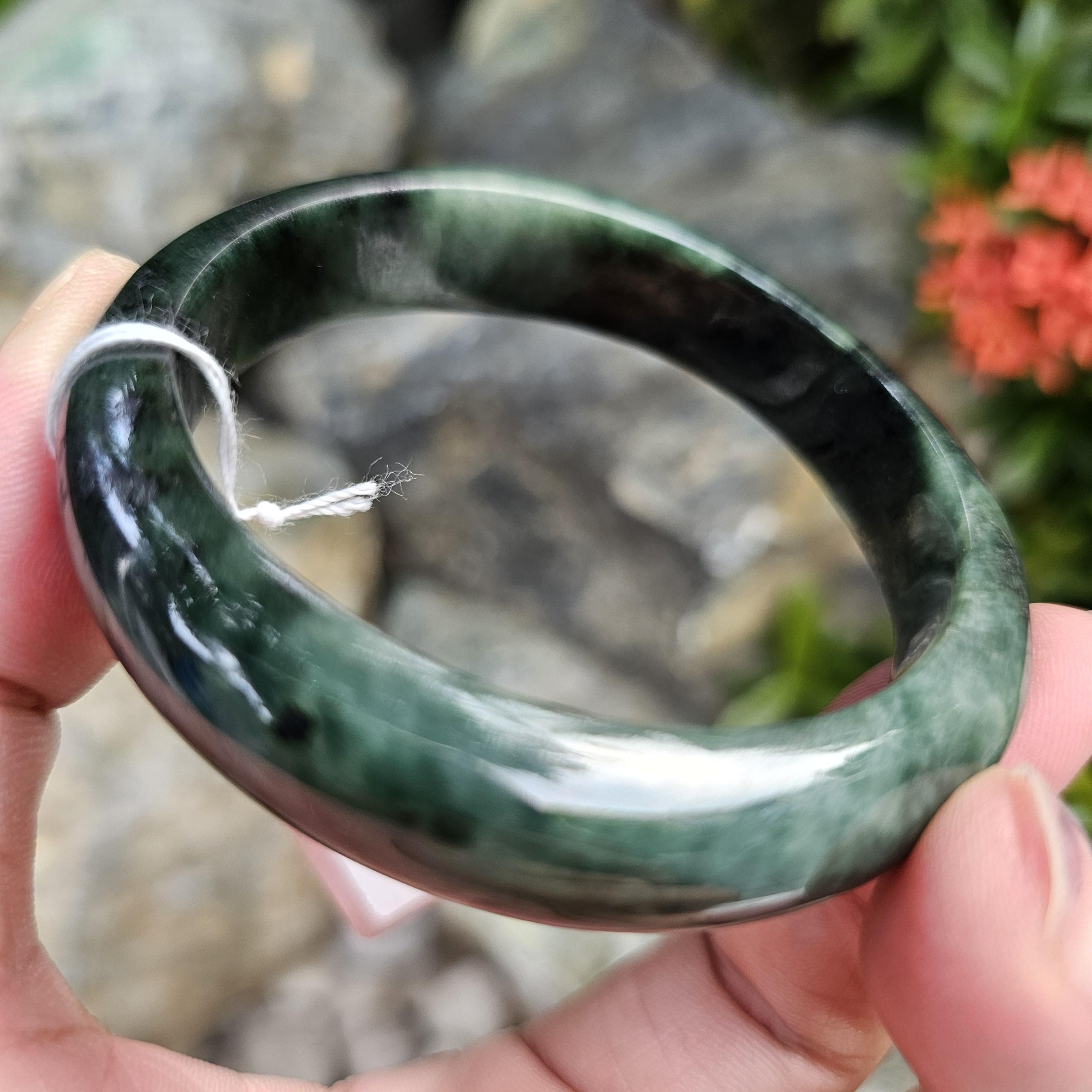 JB6804085 หยก พม่า แท้ Jade กำไลหยก 56.7 มม. (Jadeite bracelet) พม่า (Myanmar)