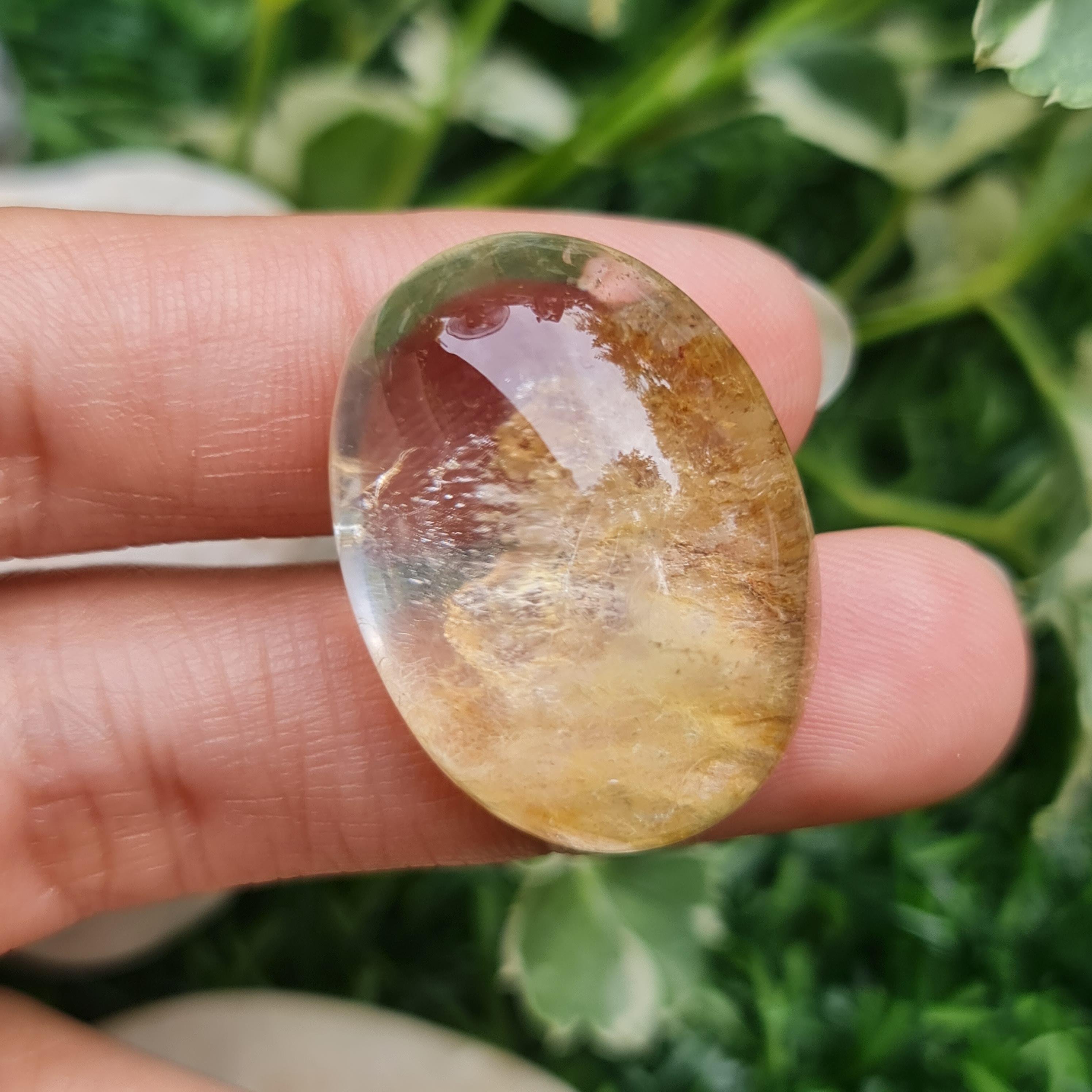 โป่งข่าม ควอตซ์ Rutilated Quartz 63.46 กะรัต Cts. พลอยแท้ อัญมณีมงคลประจําวันเกิด เครื่องประดับพลอย