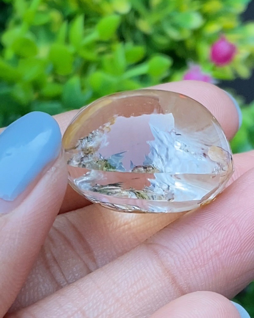 โป่งข่าม ควอตซ์ Rutilated Quartz 75.67 กะรัต Cts. พลอยแท้ อัญมณีมงคลประจําวันเกิด เครื่องประดับพลอย