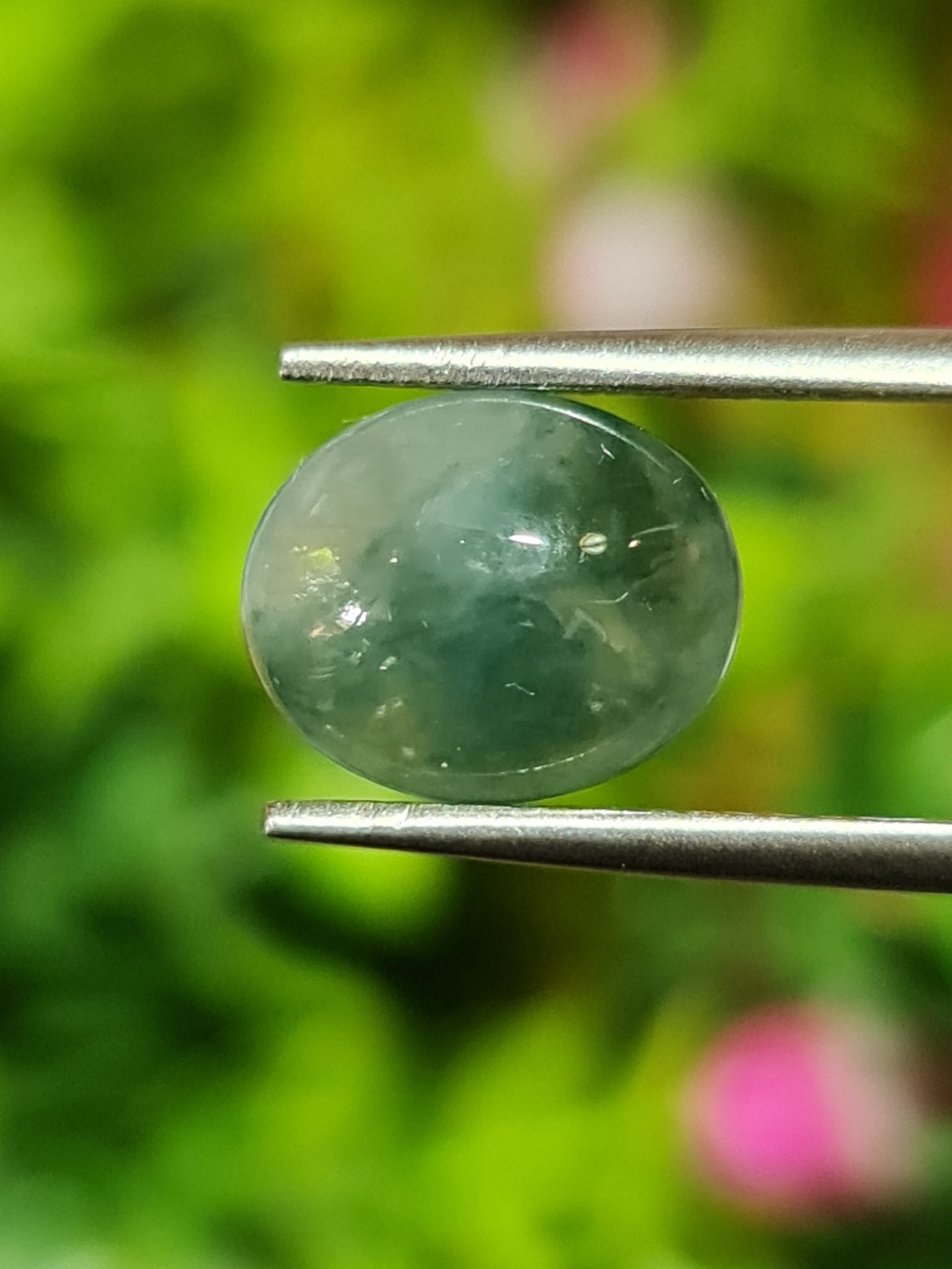 หยกพม่าเจียรนัย (Burmese jade ) 3.18 กะรัต หยกแท้ อัญมณีมงคลประจําวันเกิด เครื่องประดับหยก