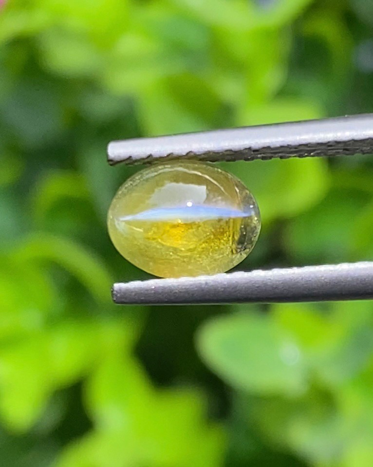 พลอย ตาแมว คริโซเบริล Cat eye Chrysoberyl 1.10 กะรัต (Cts.) พลอยแท้ อัญมณีมงคลประจําวันเกิด เครื่องประดับพลอย