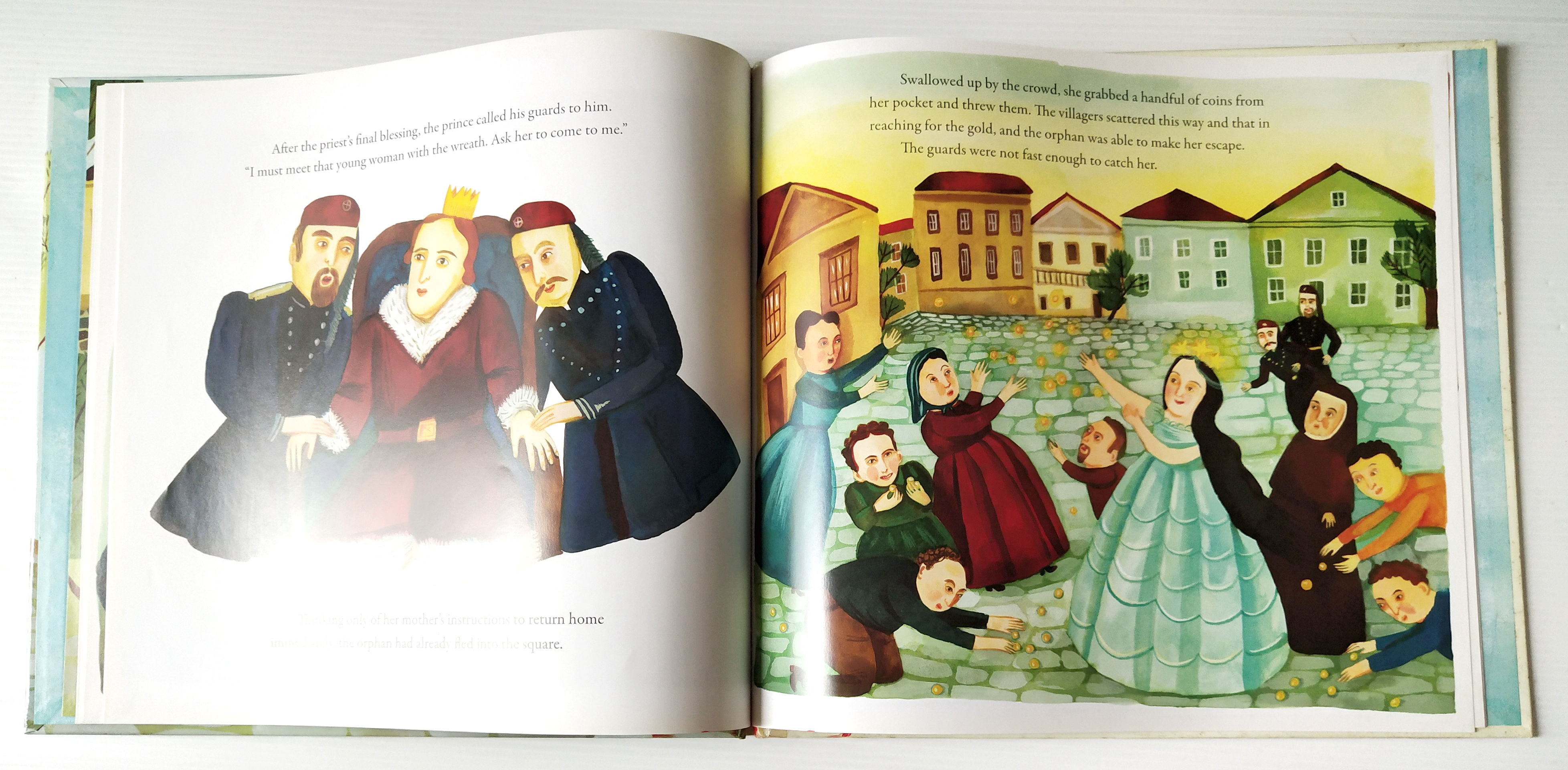 หนังสือนิทานเด็ก**มีตำหนิ ตามภาภาพ ฉบับภาษาอังกฤษ เรื่องราวของซินเดอเรลล่า แบบกรีก The Orphan ,A Cinderella Story from Greece โดย ANTHONY L. MANNA & SOULA MITAKIDOU ภาพโดย GISELLE POTTER,schwartz & wade books. new york