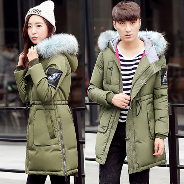 เสื้อโค้ทกันหนาวลุยหิมะ มีฮู้ดเฟอร์ถอดได้ คอลเลคชั่นคู่รัก (11629X)