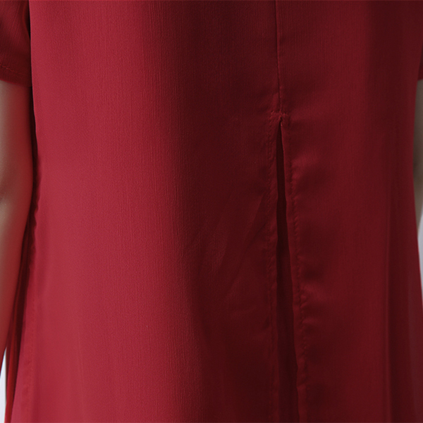 เดรสยาวผ้าฝ้ายญี่ปุ่นปักลายดอก ชายพริ้วสวย (11811M)