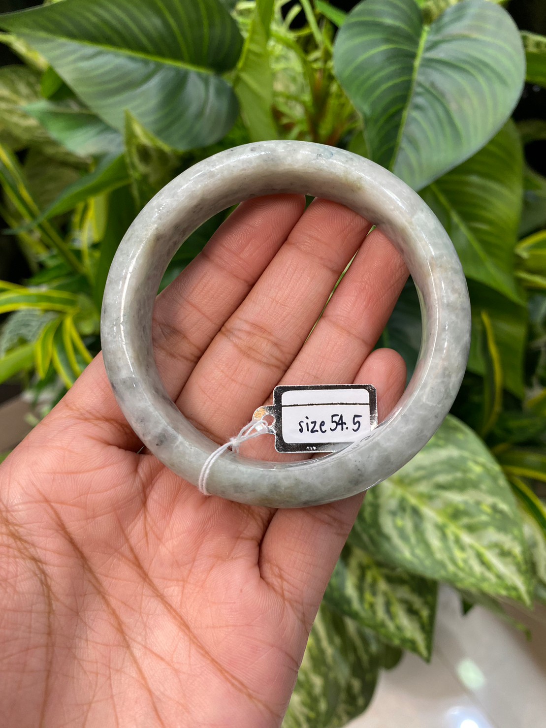 JB9003 หยก พม่า แท้ Jade กำไลหยก 54.5 มม. (Jadeite bracelet) พม่า (Myanmar)