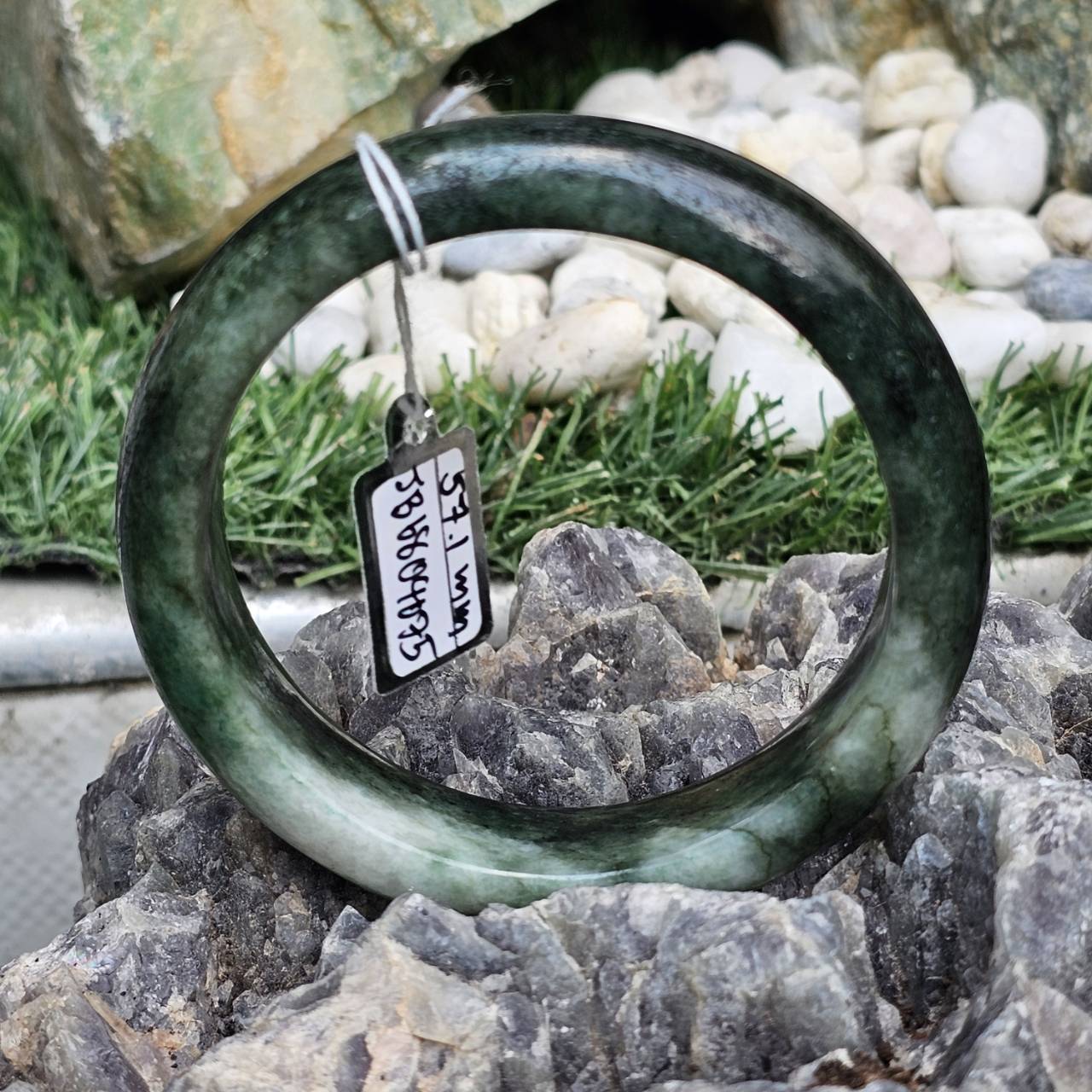 JB6804075 หยก พม่า แท้ Jade กำไลหยก 57.1 มม. (Jadeite bracelet) พม่า (Myanmar)
