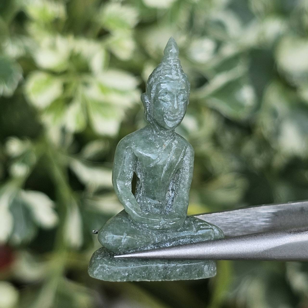 หยก แกะสลัก รูป พระ (Burmese jadeite) 18.74 กะรัต (cts.) หยก พม่า แท้