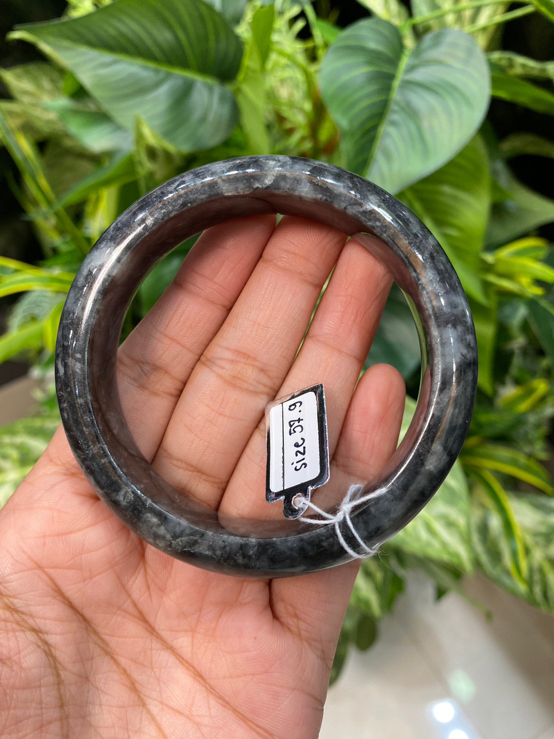 JB9006 หยก พม่า แท้ Jade กำไลหยก 57.9 มม. (Jadeite bracelet) พม่า (Myanmar)