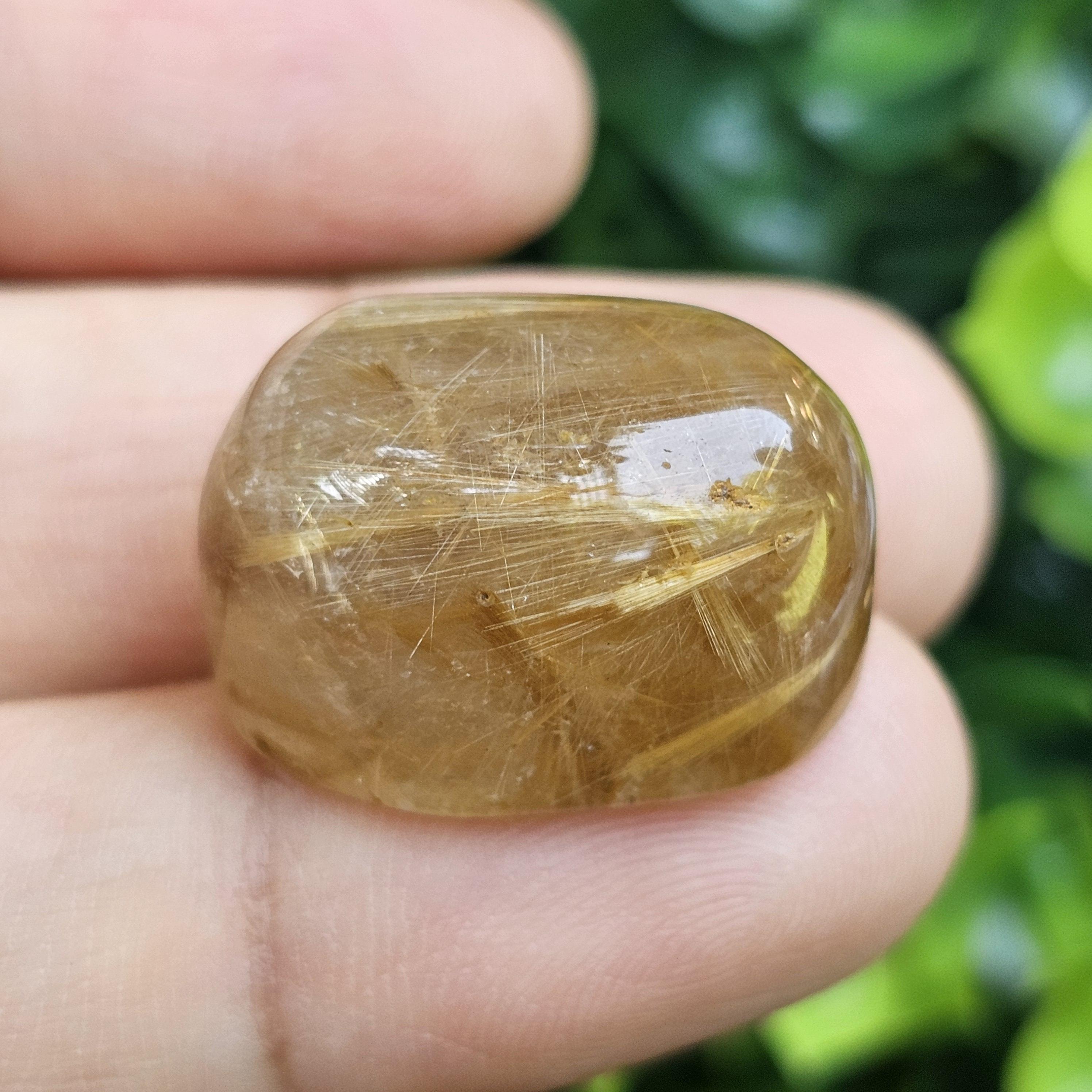 ไหมทอง ควอตซ์ Golden Rutilated Quartz 40.92 กะรัต Cts.พลอยแท้ อัญมณีมงคลประจําวันเกิด เครื่องประดับพลอย