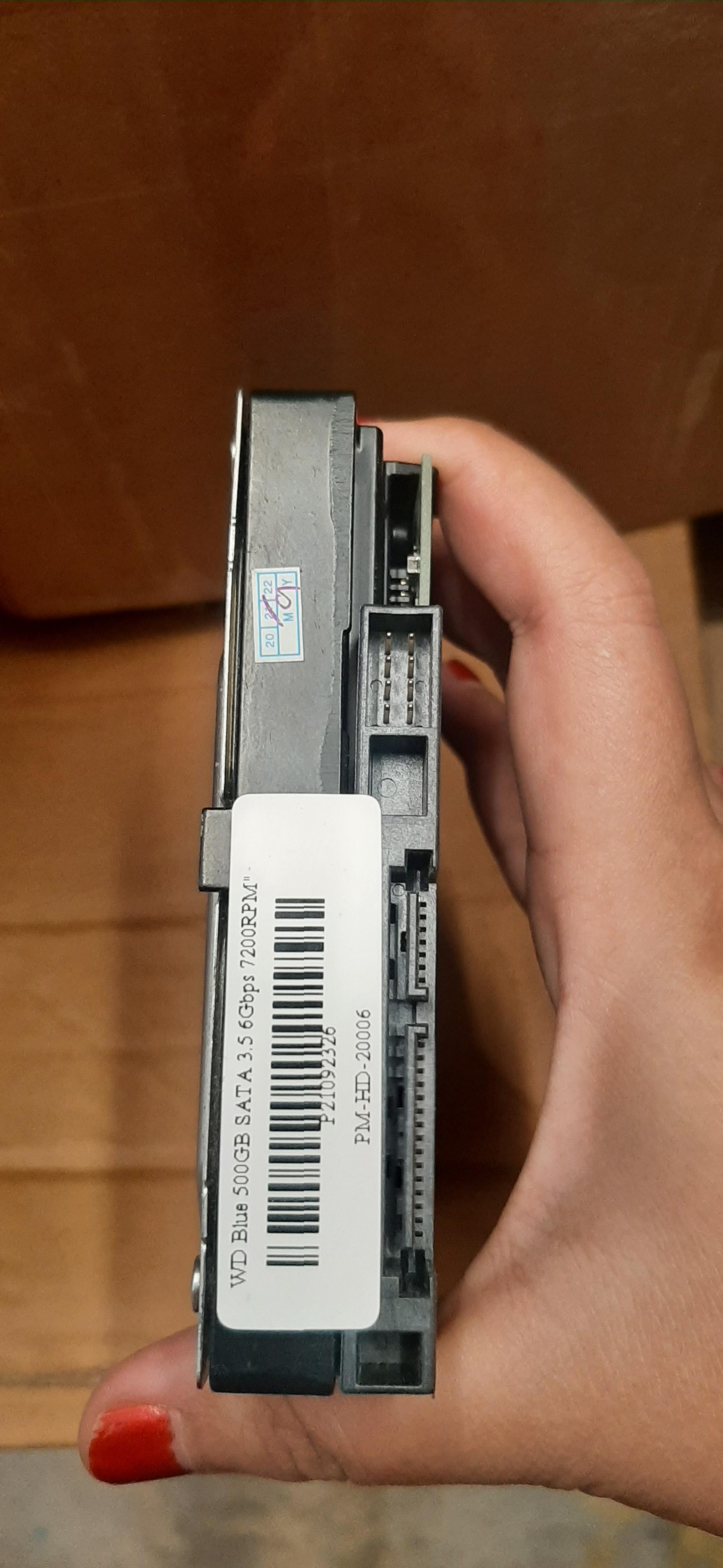 HDD WD Blue 500GB SATA 3.5 6Gbps 7200RPM" มือสอง พร้อมสาย Sata